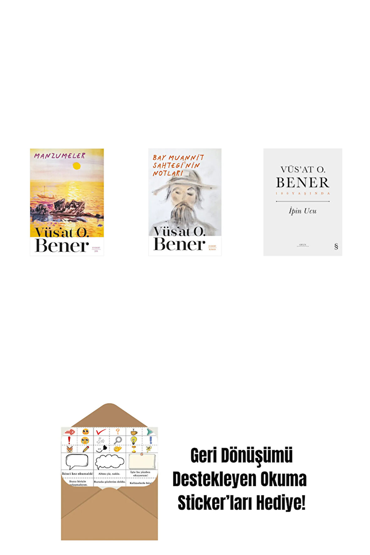 Manzumeler + Bay Muannit Sahtegi'nin Notları + İpin Ucu (Ciltli) + Okuma Sticker'ları