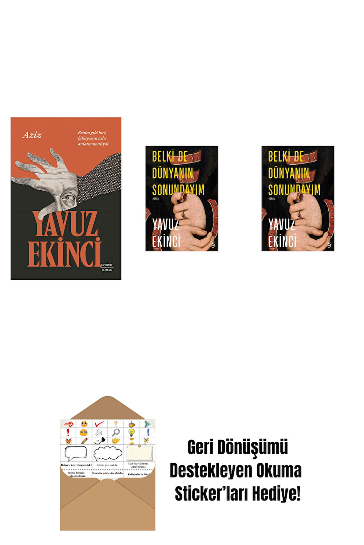 Aziz + Belki de Dünyanın Sonundayım (Ciltli) + Belki de Dünyanın Sonundayım + Okuma Sticker'ları