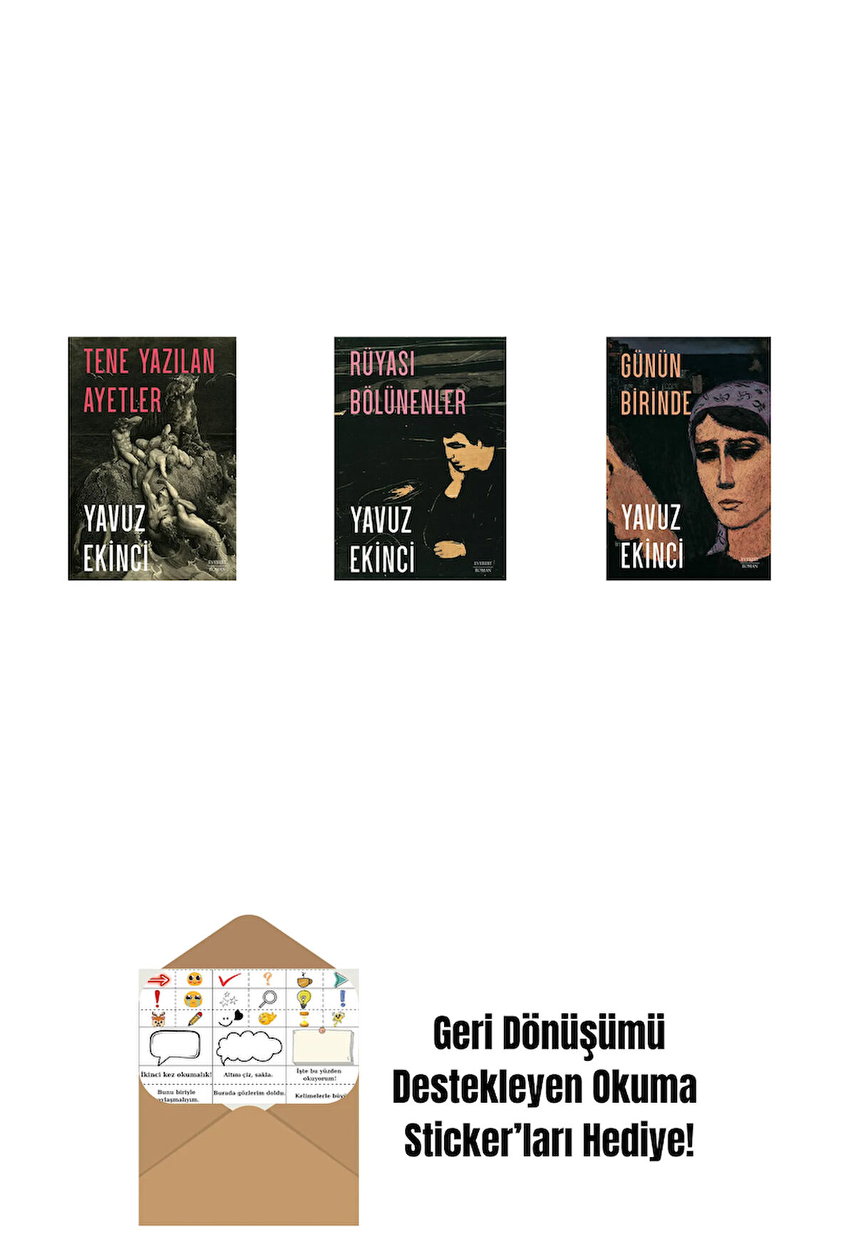 Tene Yazılan Ayetler + Rüyası Bölünenler + Günün Birinde + Okuma Sticker'ları