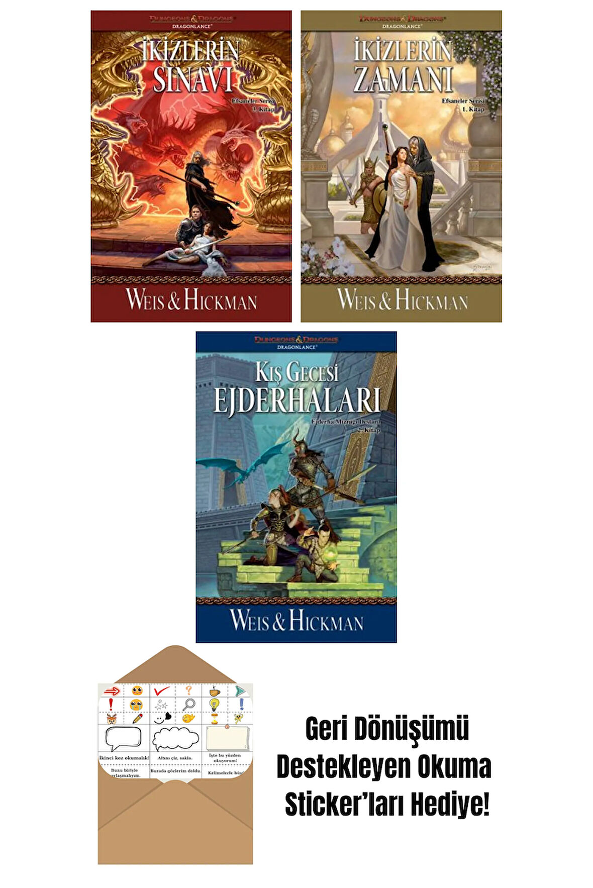 İkizlerin Sınavı – Efsaneler Serisi 3. Kitap + İkizlerin Zamanı – Efsaneler Serisi 1. Kitap + Kış Gecesi Ejderhaları – Ejderha Mızrağı Destanı 2. Kitap