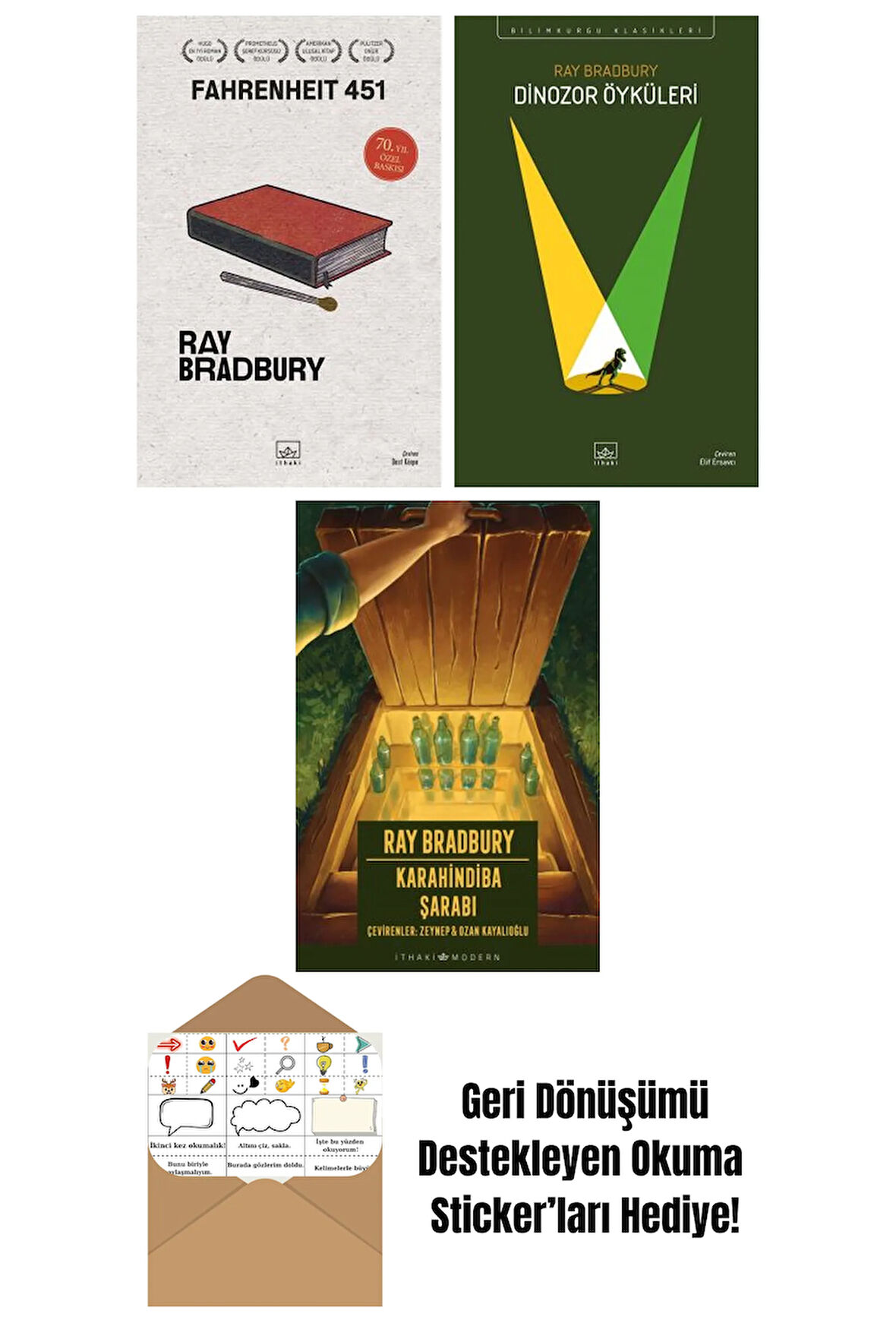 Fahrenheit 451 (70. Yıl Özel Baskısı) + Dinozor Öyküleri + Karahindiba Şarabı