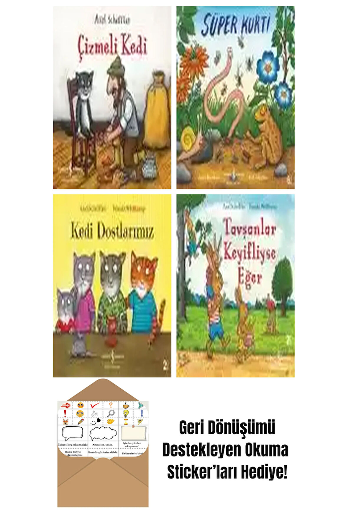 Axel Scheffler 4 Kitap Seti + Okuma Sticker'ları