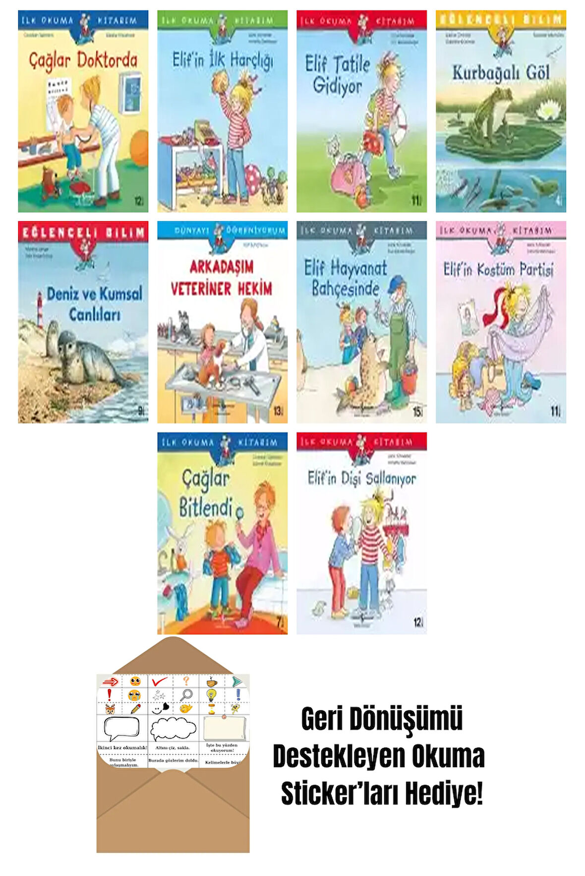 E. Gözde Dönmez 10 Kitap Seti + Okuma Sticker'ları