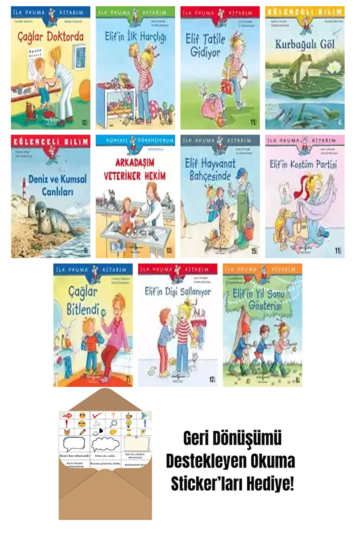 E. Gözde Dönmez 11 Kitap Seti + Okuma Sticker'ları