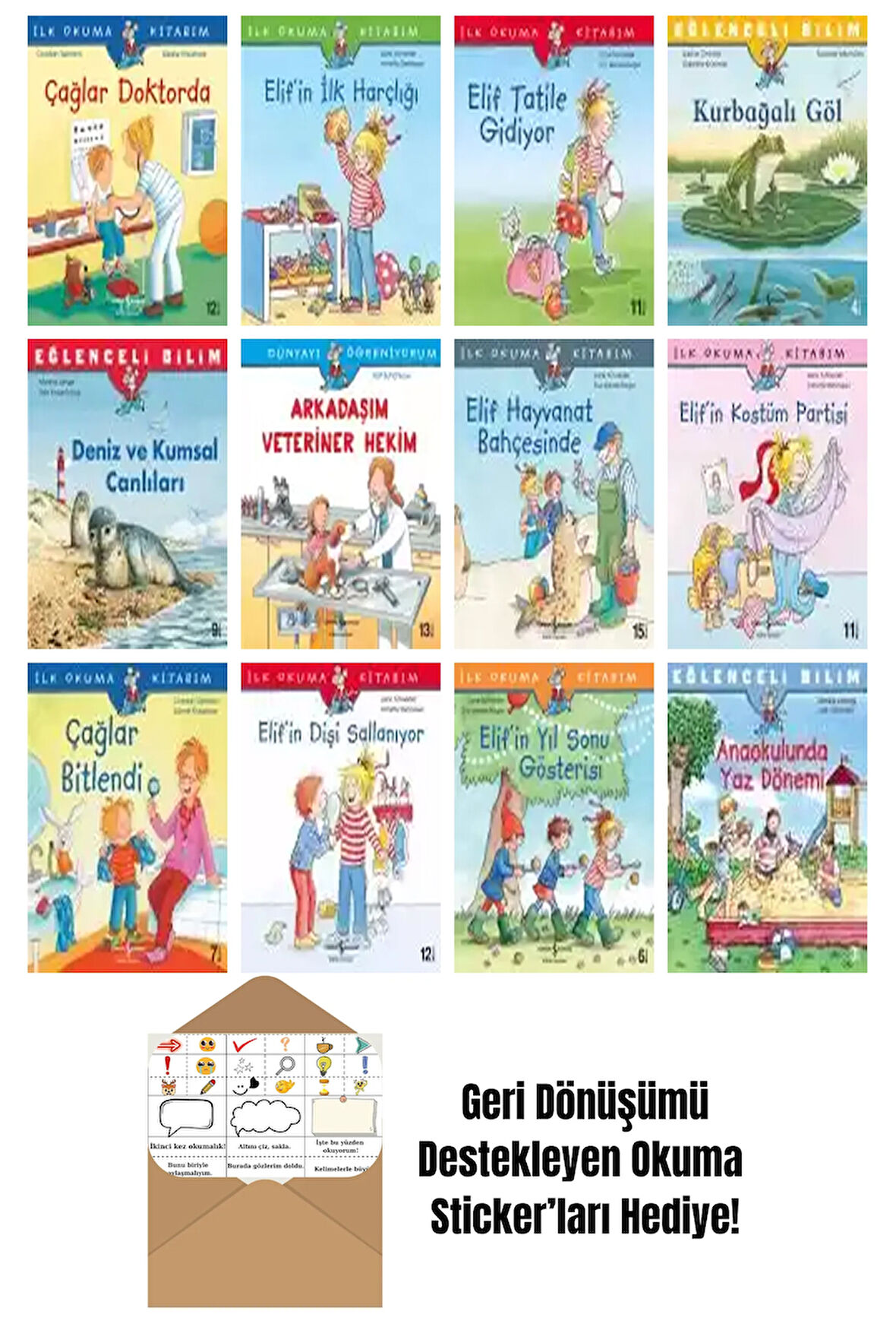 E. Gözde Dönmez 12 Kitap Seti + Okuma Sticker'ları