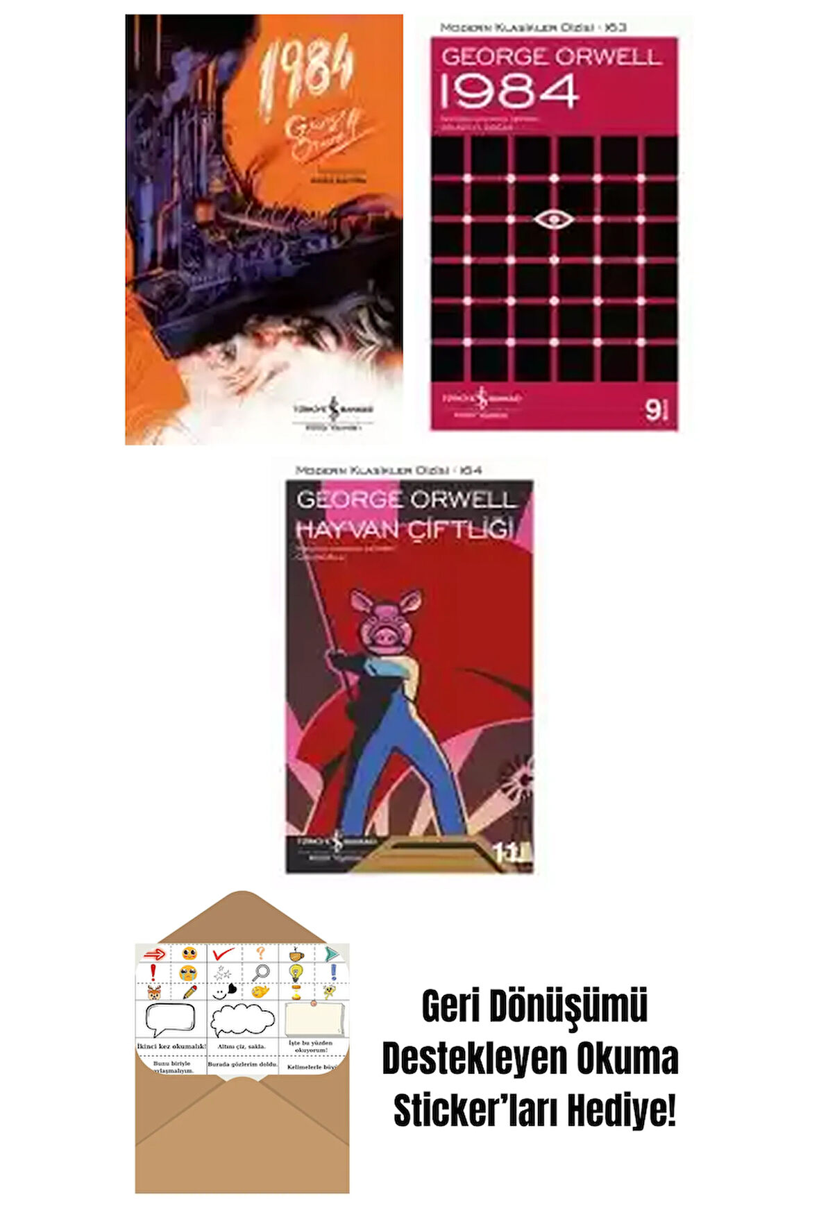 George Orwell 3 Kitap Seti + Okuma Sticker'ları