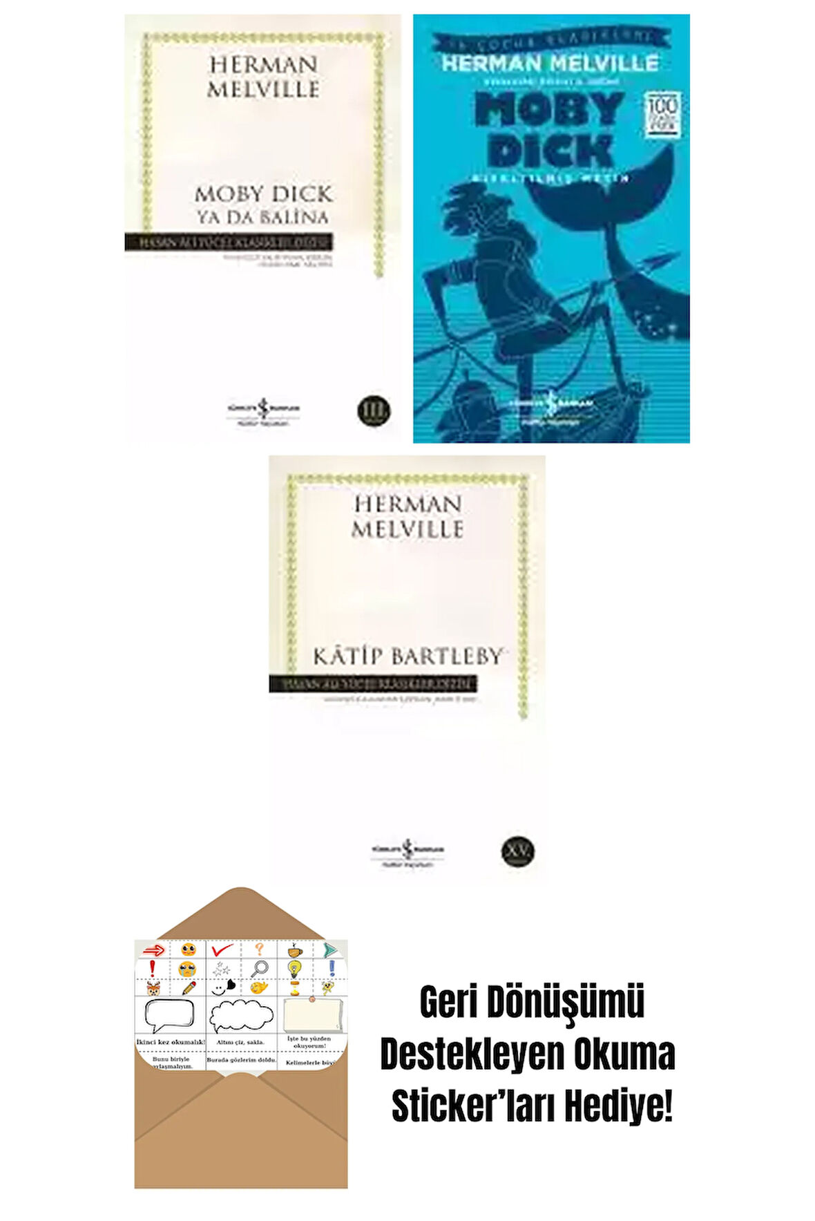 Herman Melville 3 Kitap Seti + Okuma Sticker'ları
