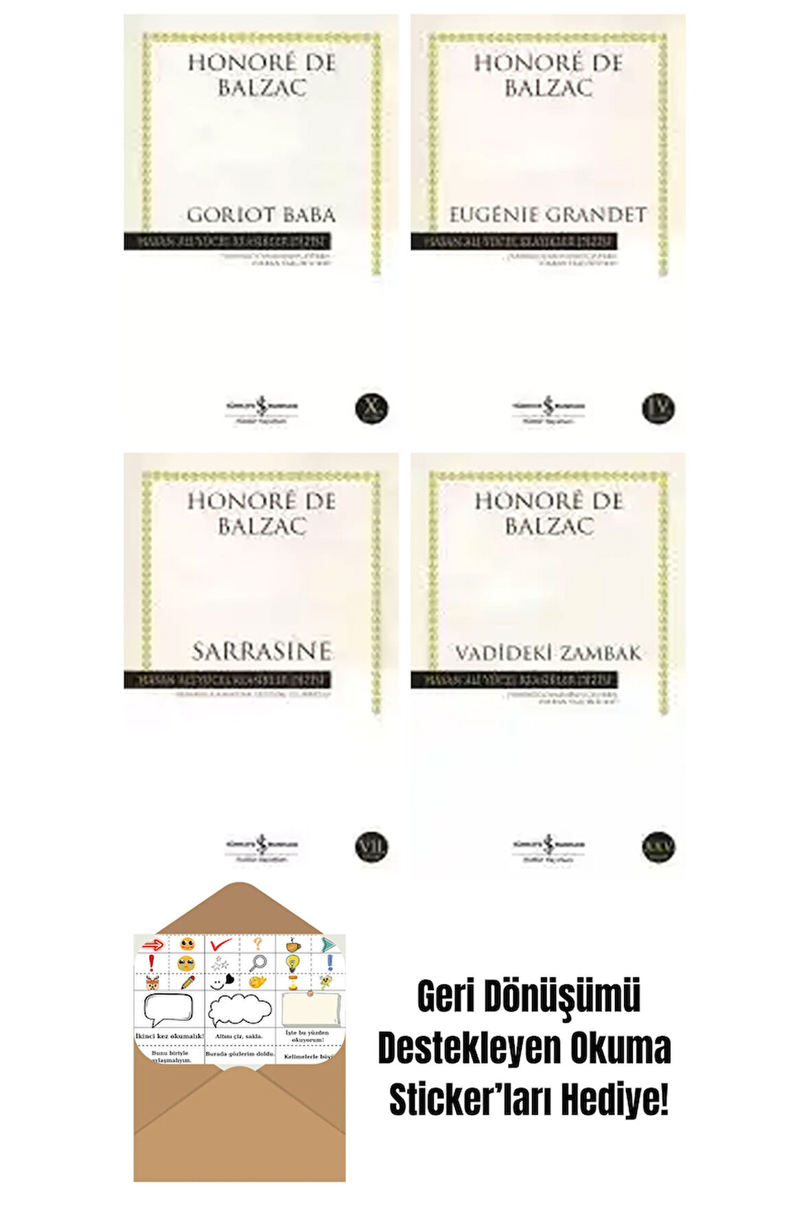 Honoré de Balzac 4 Kitap Seti + Okuma Sticker'ları
