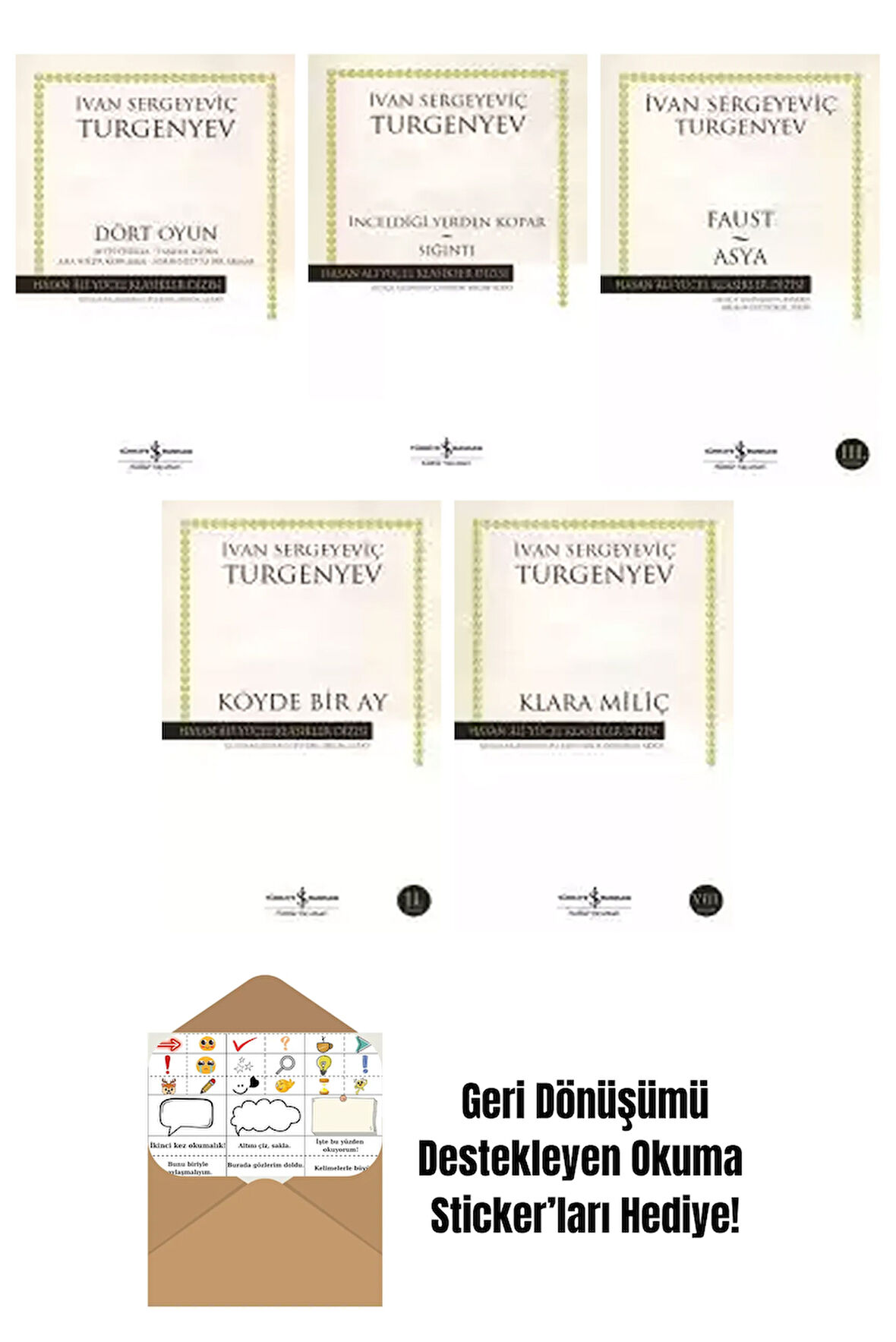 İvan Sergeyeviç Turgenyev 5 Kitap Seti + Okuma Sticker'ları
