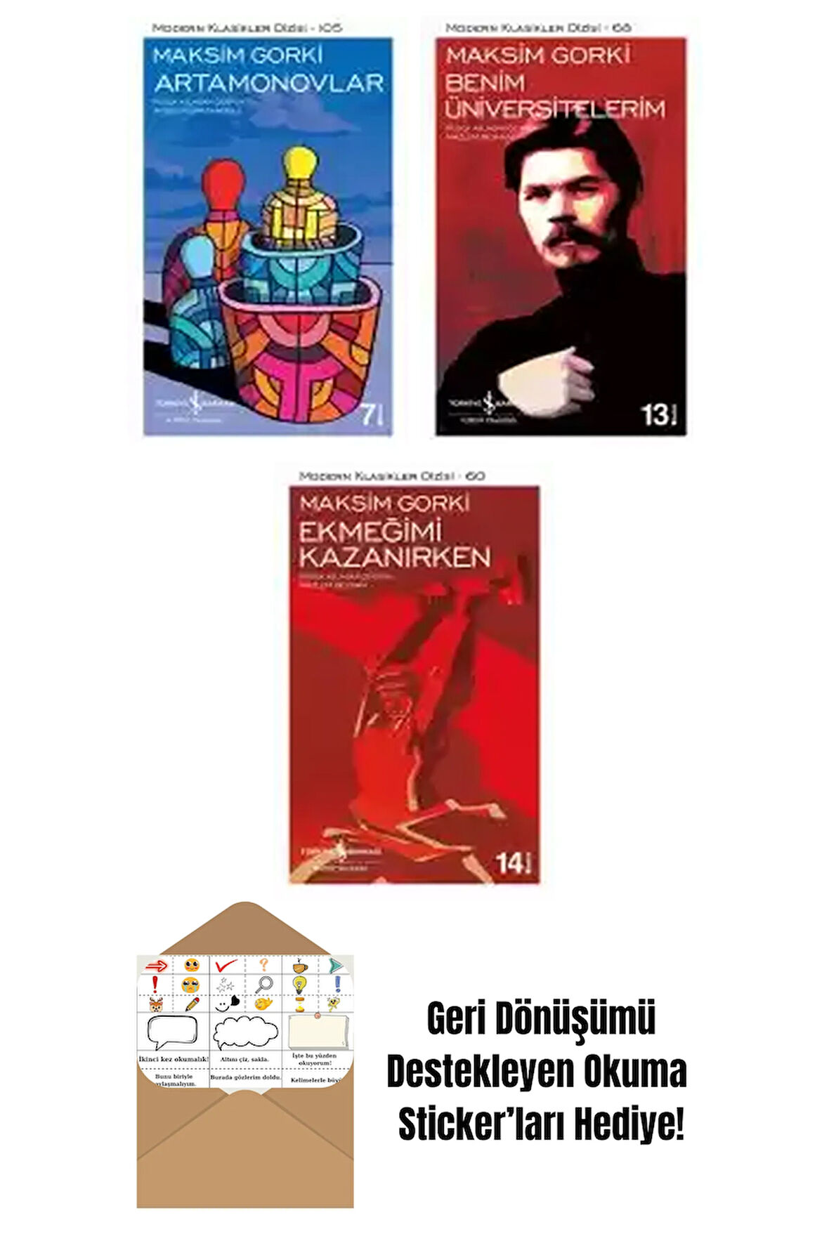 Maksim Gorki 3 Kitap Seti + Okuma Sticker'ları