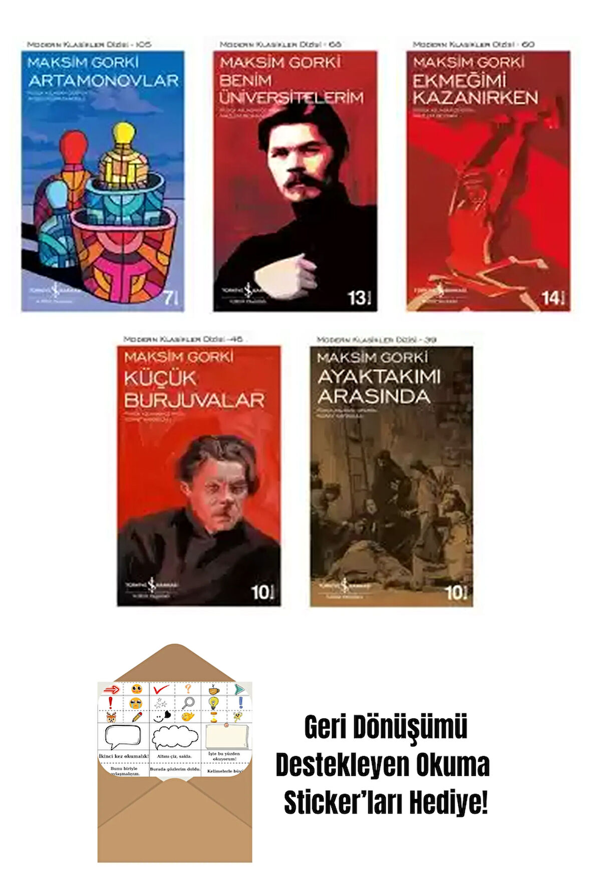 Maksim Gorki 5 Kitap Seti + Okuma Sticker'ları
