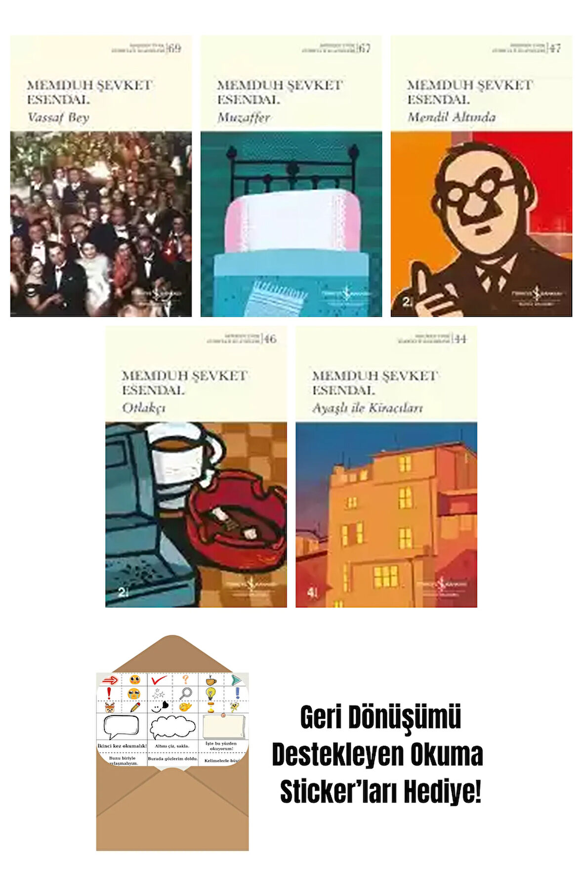 Memduh Şevket Esendal 5 Kitap Seti + Okuma Sticker'ları