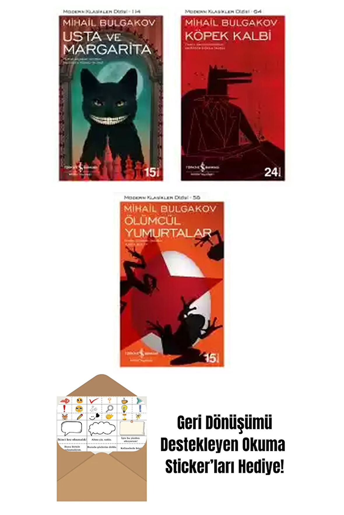 Mihail Bulgakov 3 Kitap Seti + Okuma Sticker'ları