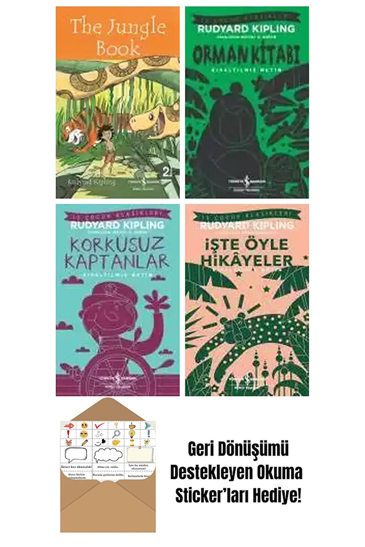 Rudyard Kipling 4 Kitap Seti + Okuma Sticker'ları