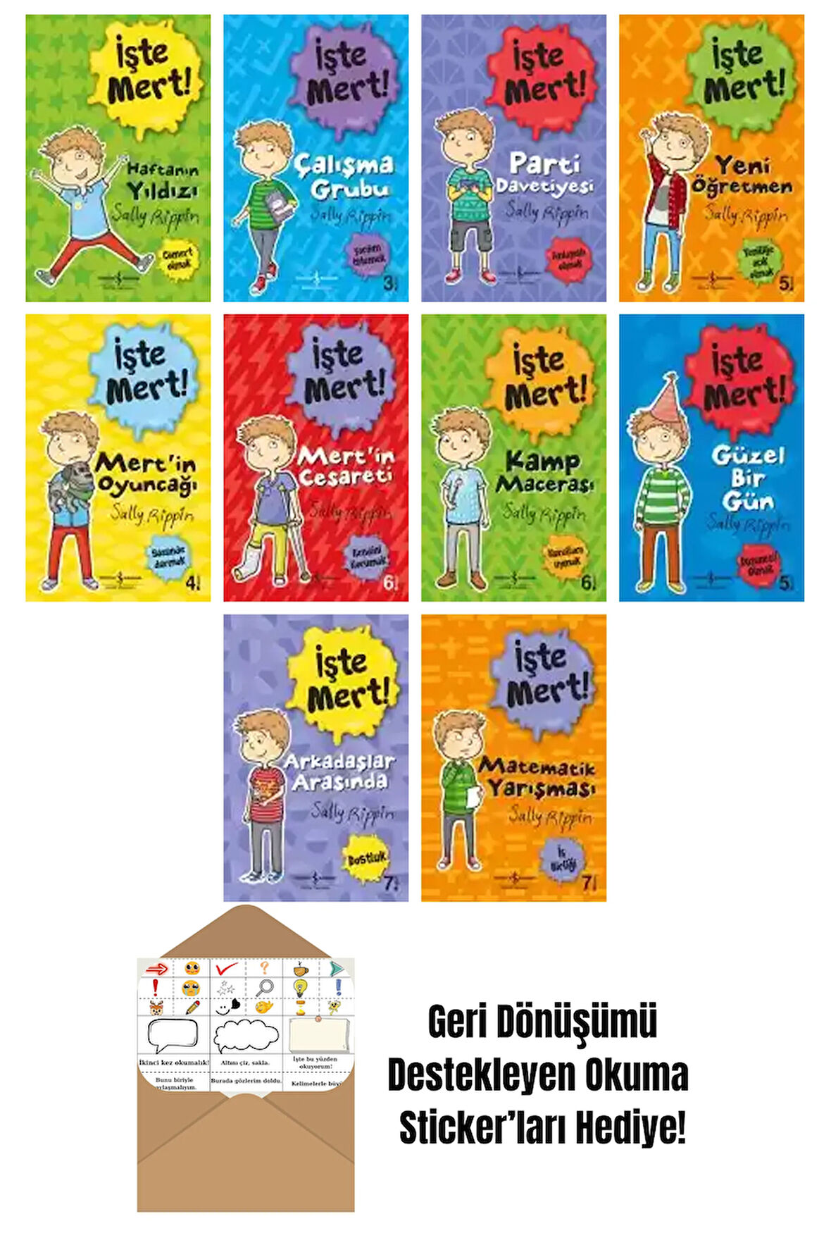 Sally Rippin 10 Kitap Seti + Okuma Sticker'ları