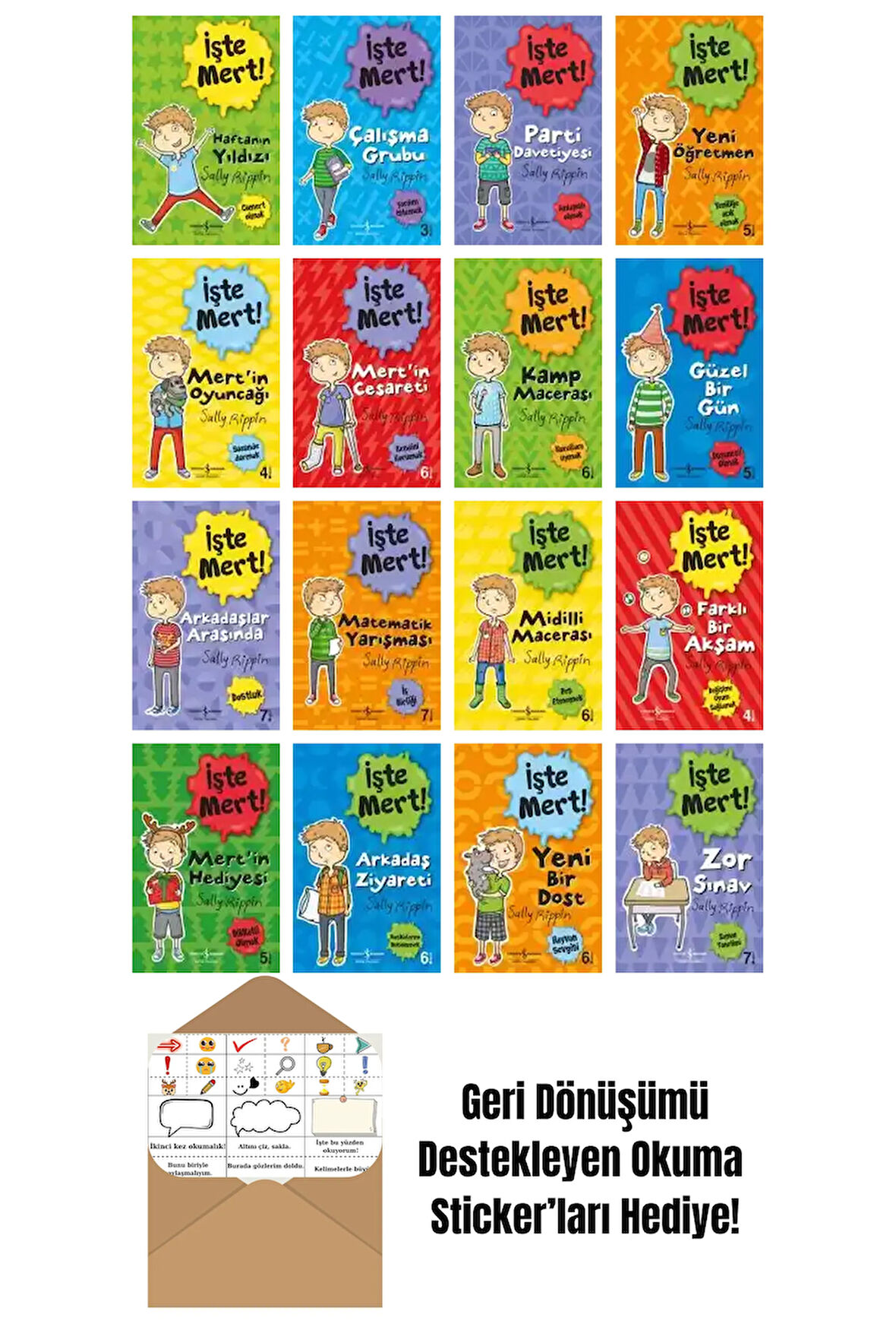 Sally Rippin 16 Kitap Seti + Okuma Sticker'ları