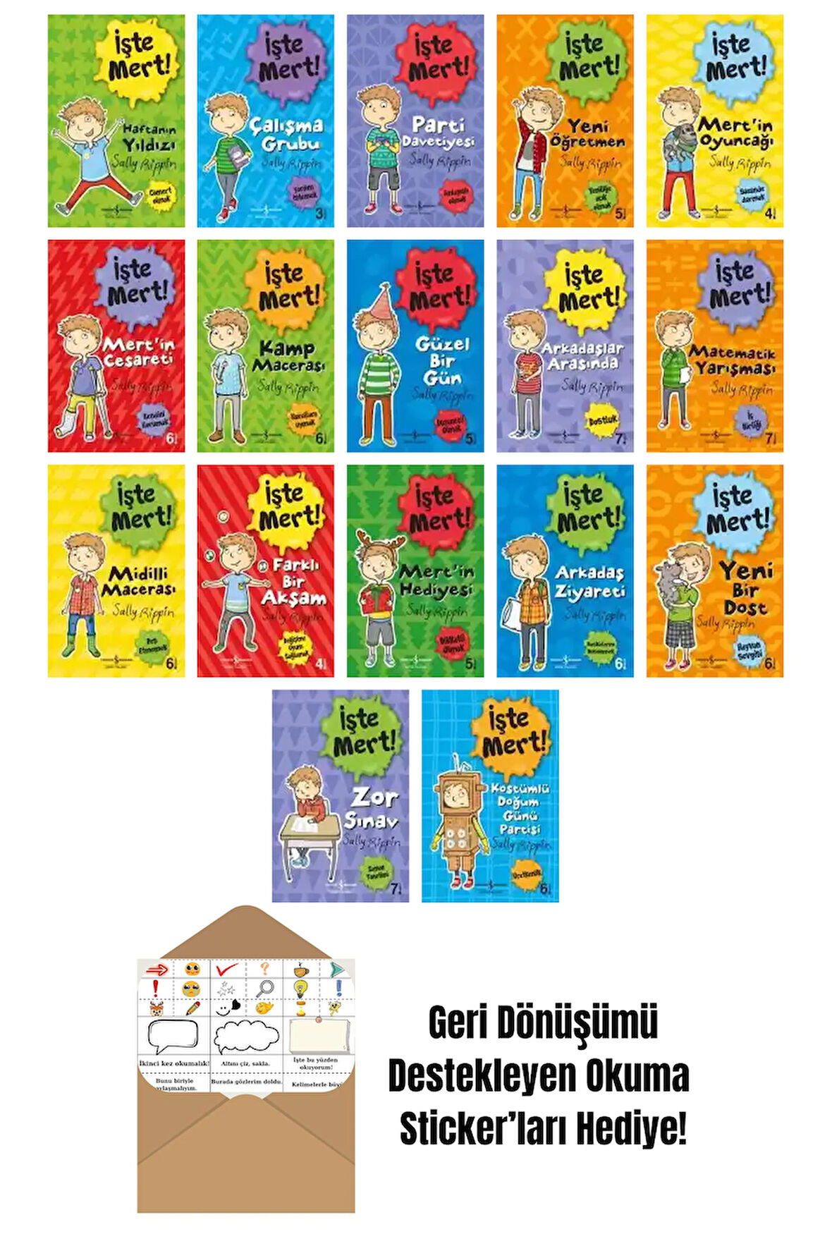 Sally Rippin 17 Kitap Seti + Okuma Sticker'ları