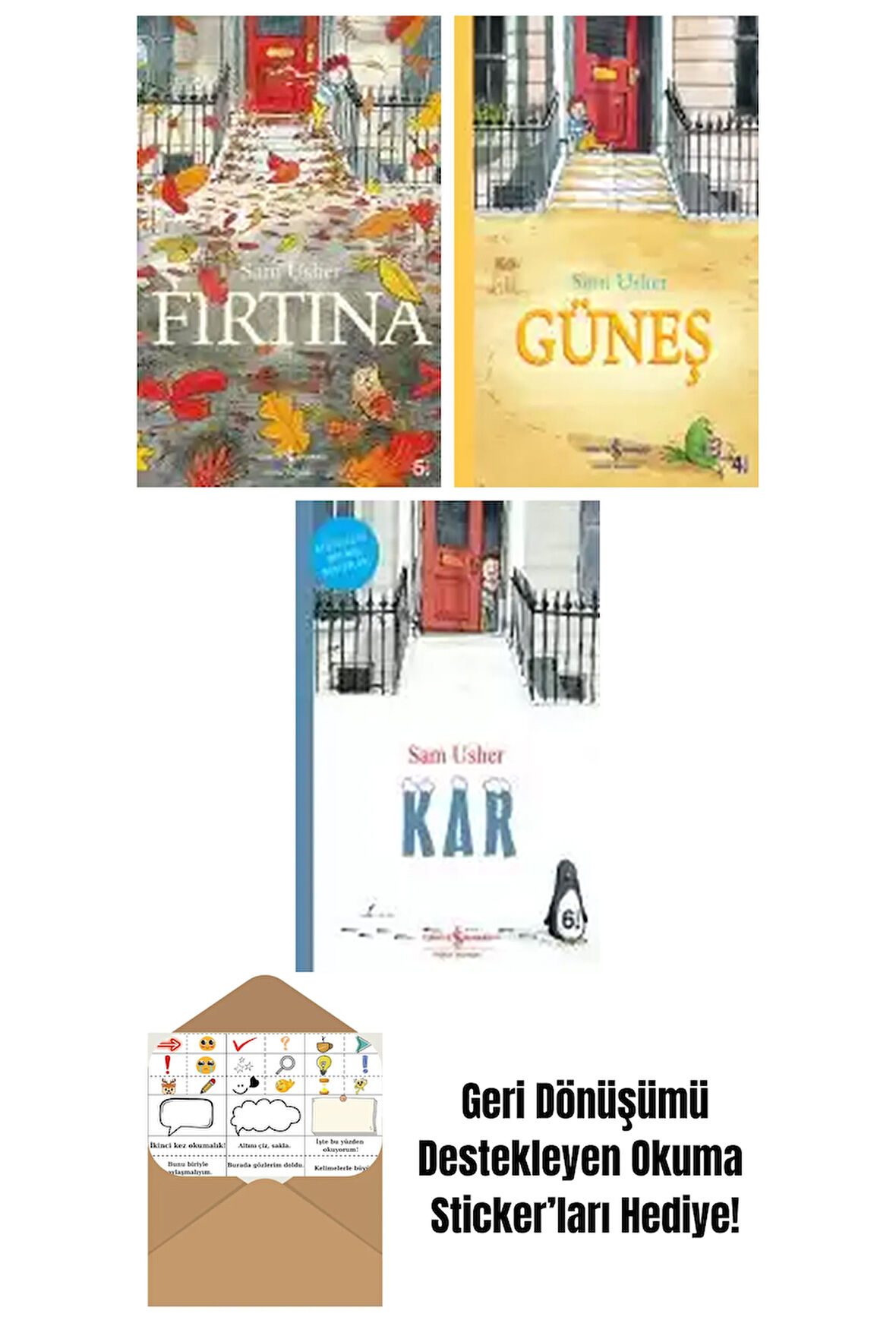 Sam Usher 3 Kitap Seti + Okuma Sticker'ları