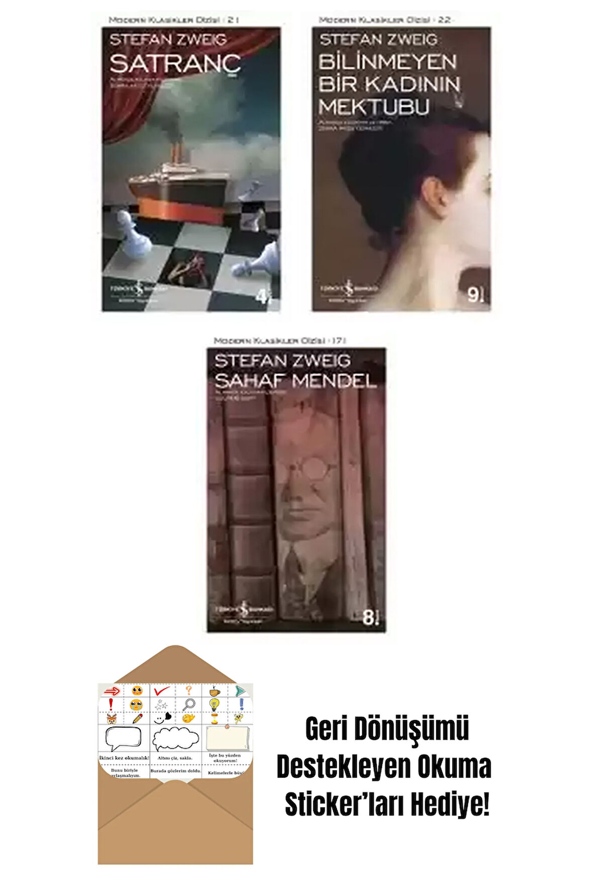 Stefan Zweig 3 Kitap Seti + Okuma Sticker'ları
