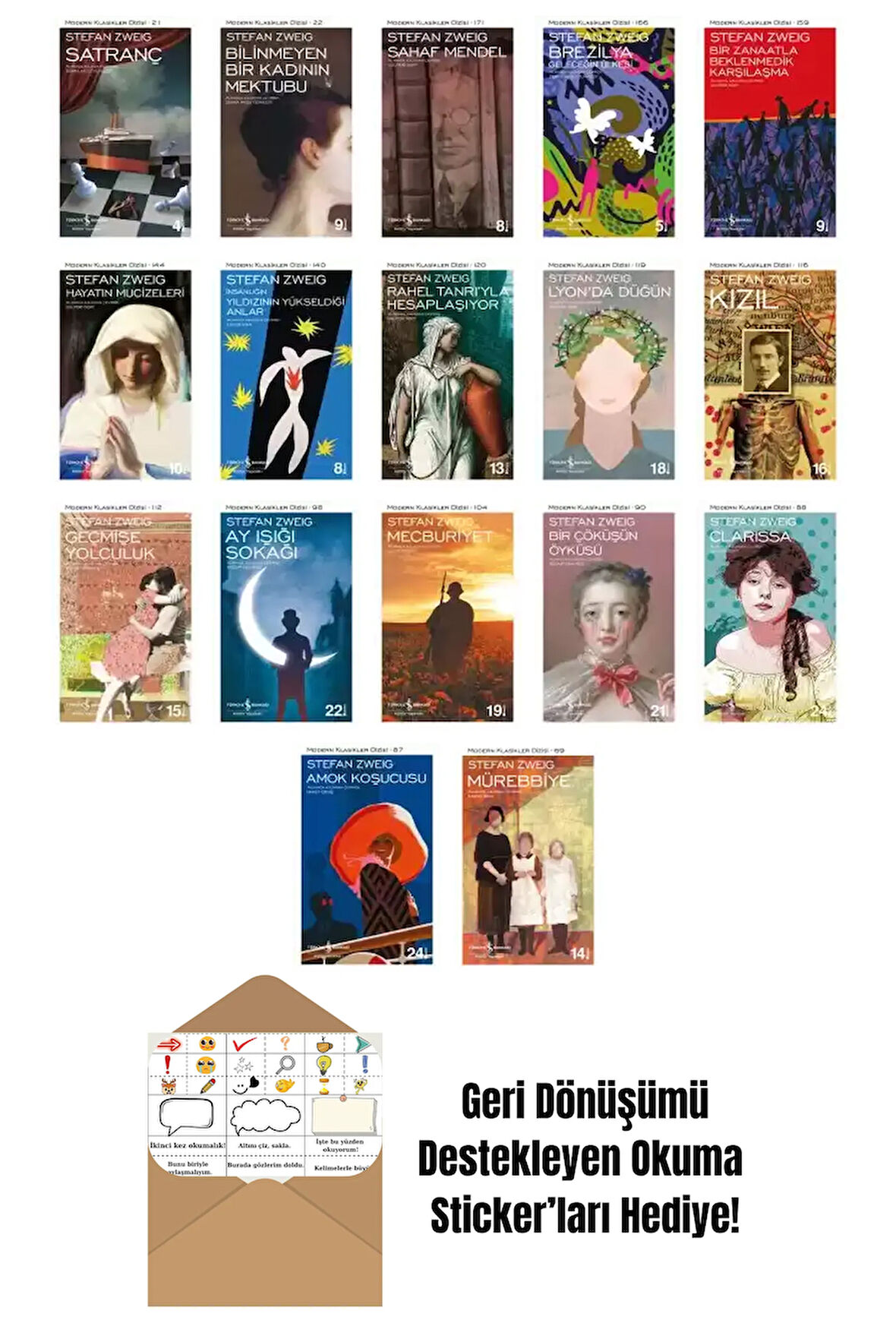 Stefan Zweig 17 Kitap Seti + Okuma Sticker'ları