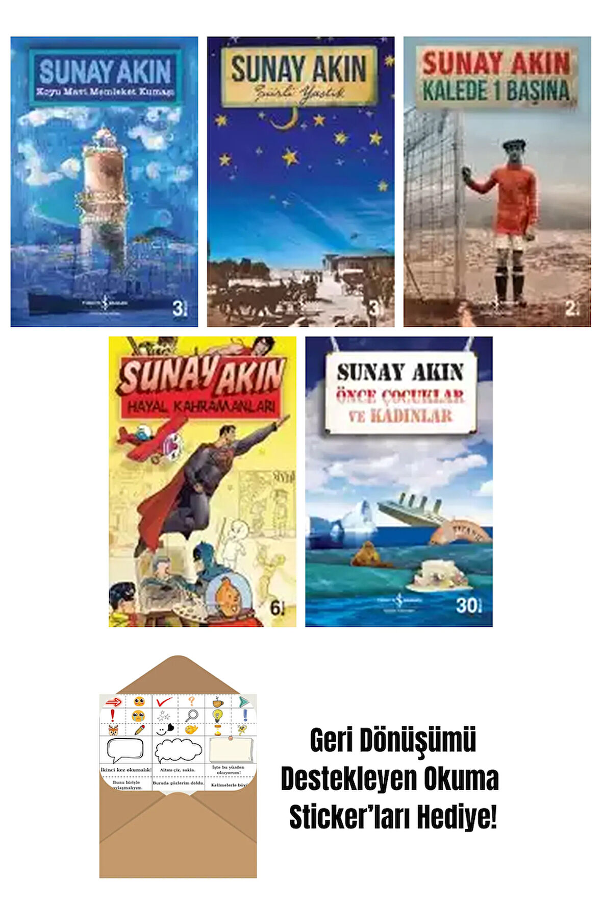 Sunay Akın 5 Kitap Seti + Okuma Sticker'ları
