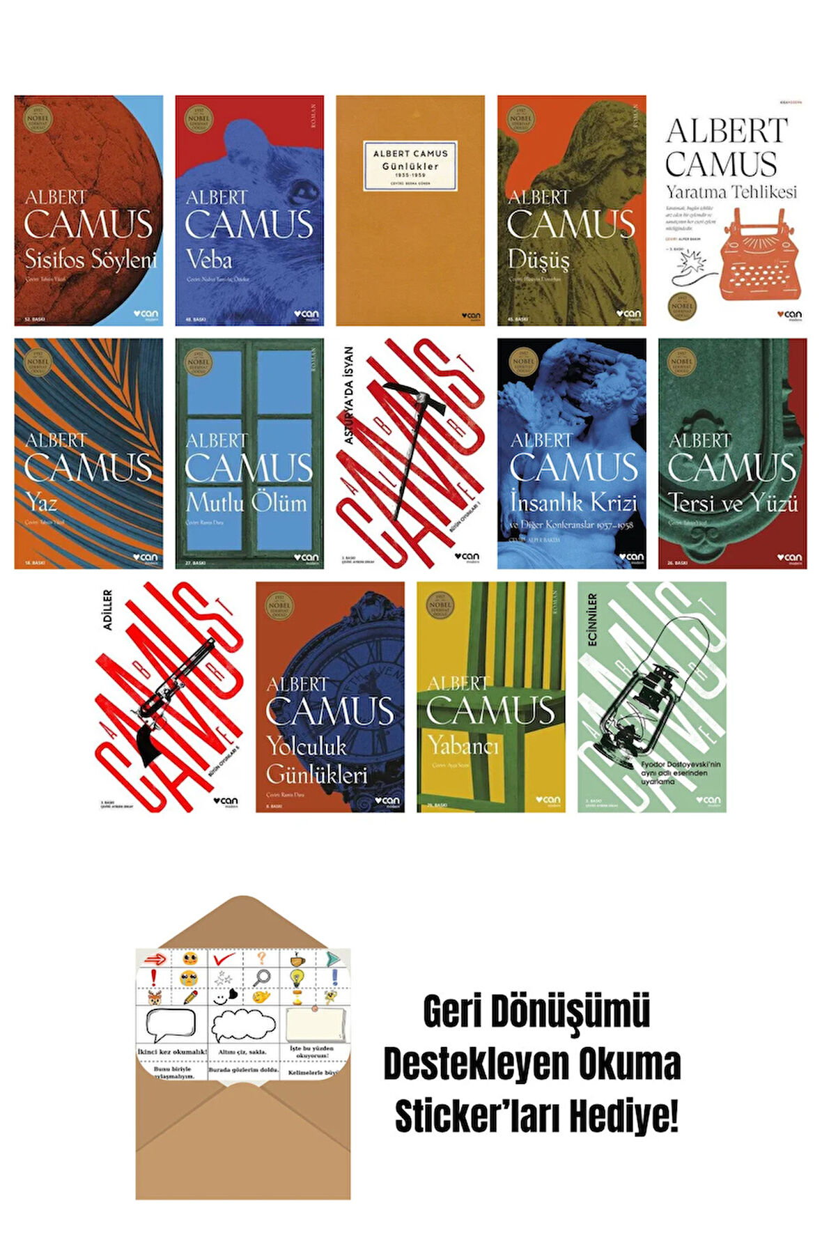 Albert Camus 14 Kitap Seti + Okuma Sticker'ları