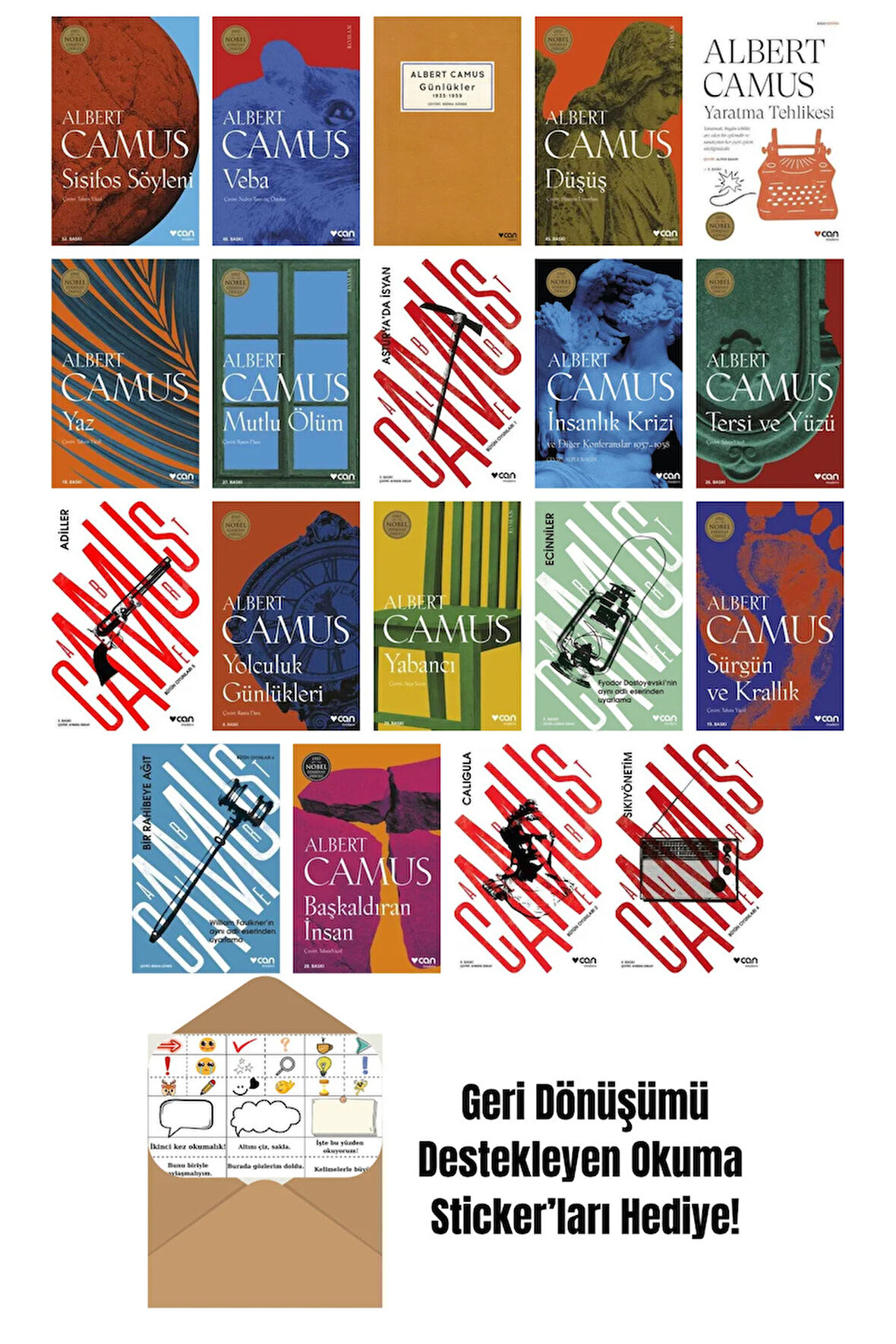 Albert Camus 19 Kitap Seti + Okuma Sticker'ları