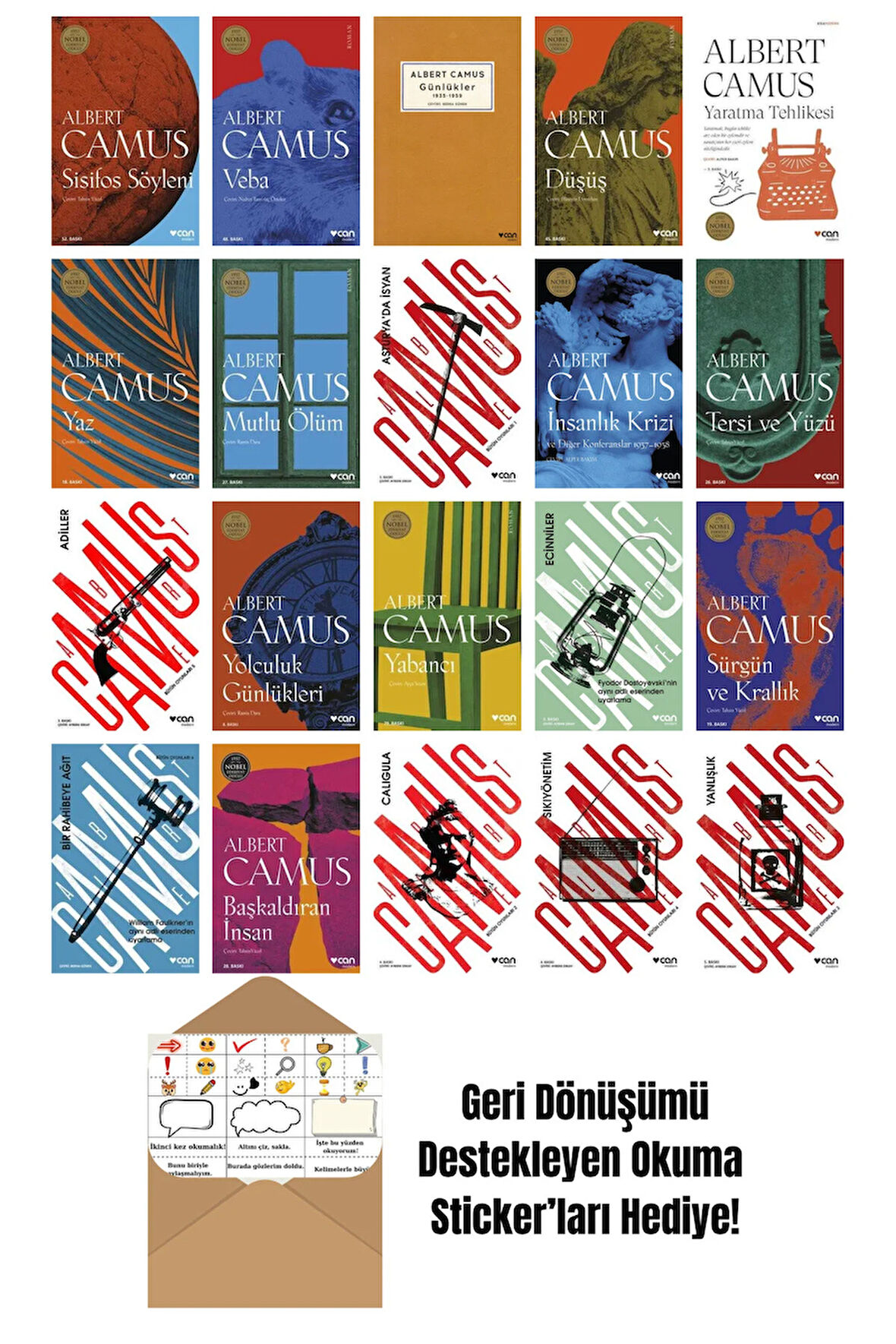 Albert Camus 20 Kitap Seti + Okuma Sticker'ları