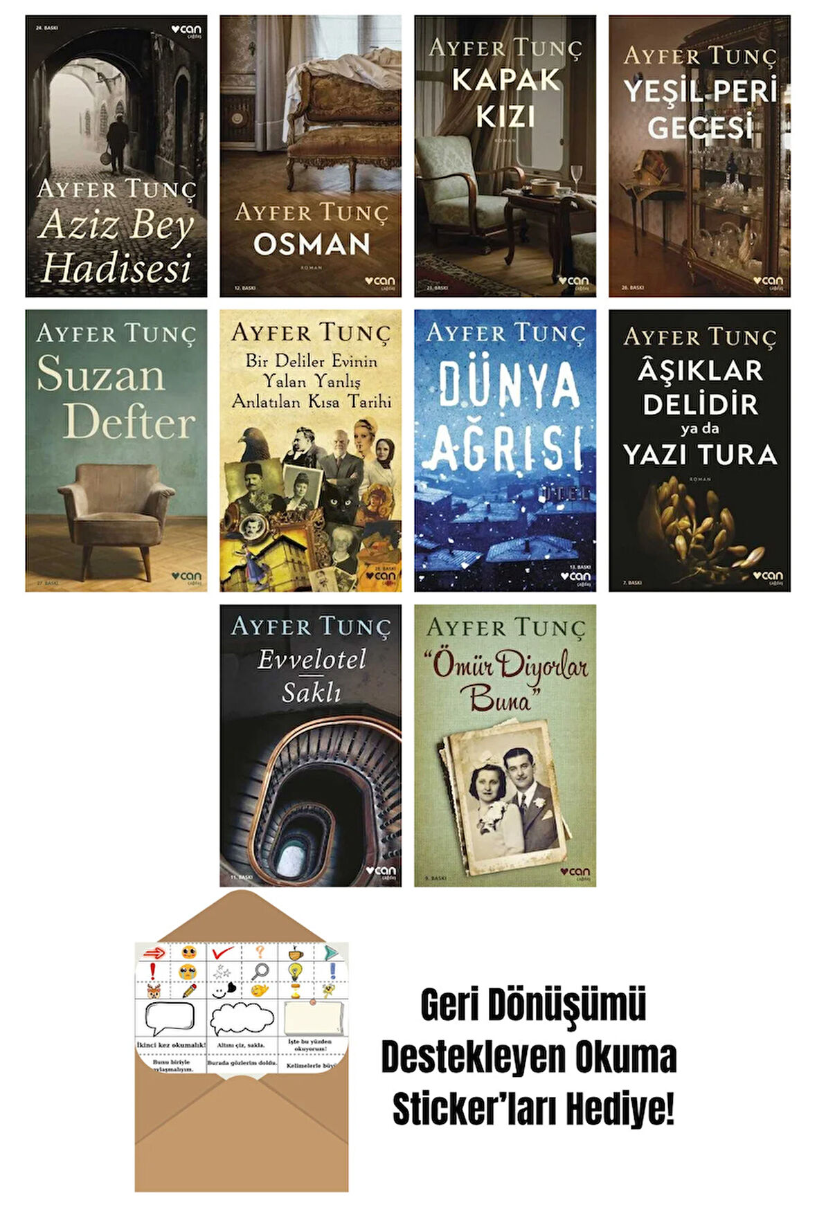 Ayfer Tunç 10 Kitap Seti + Okuma Sticker'ları