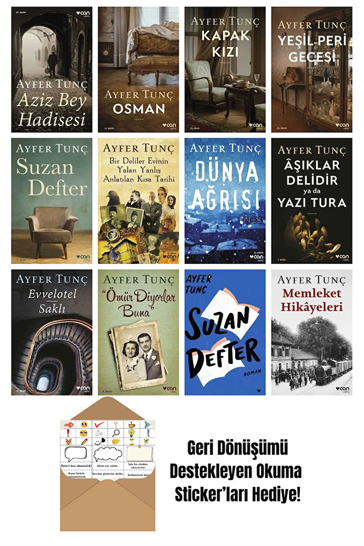 Ayfer Tunç 12 Kitap Seti + Okuma Sticker'ları