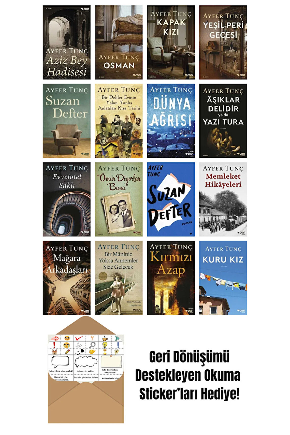 Ayfer Tunç 16 Kitap Seti + Okuma Sticker'ları