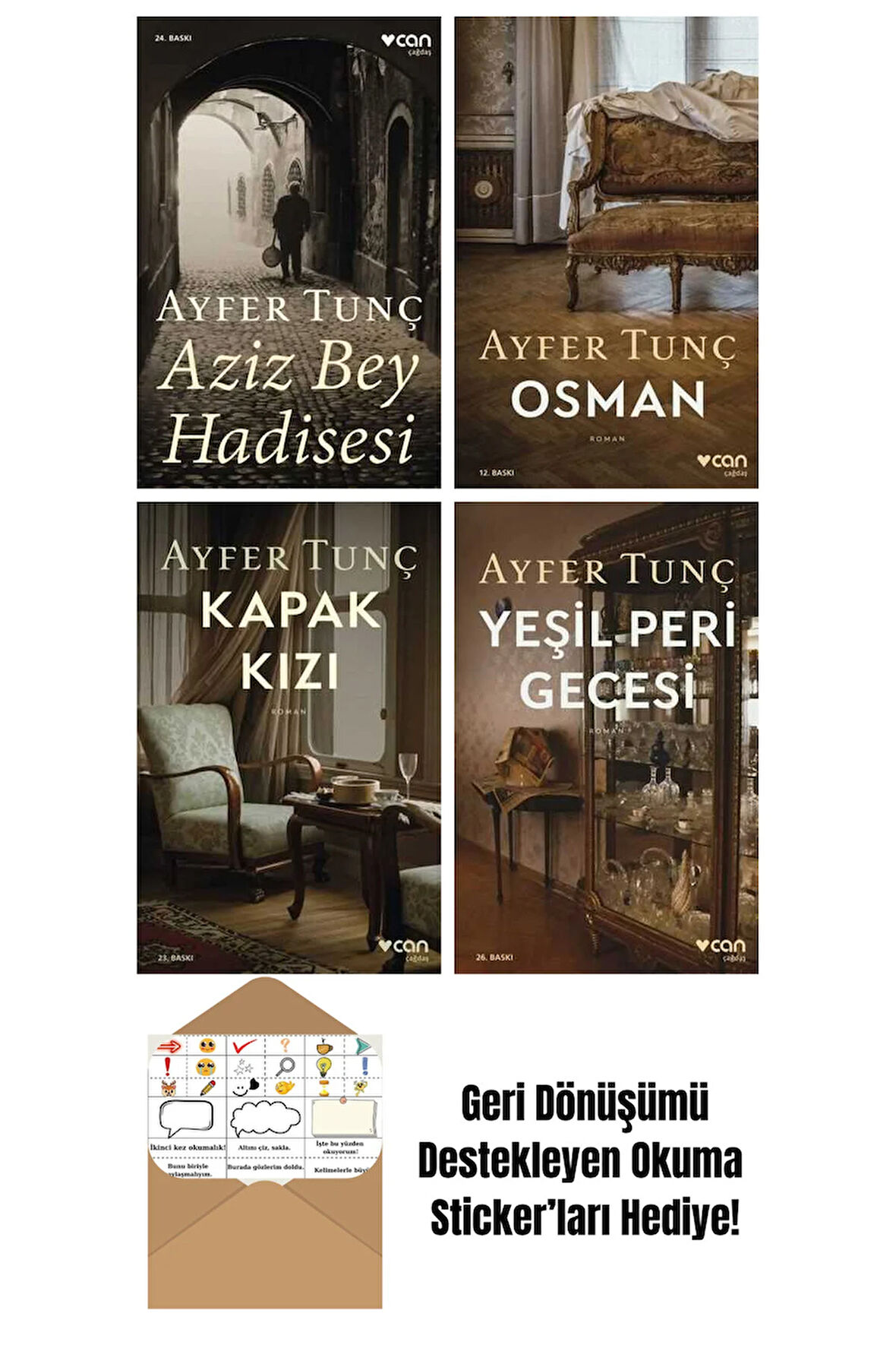 Ayfer Tunç 4 Kitap Seti + Okuma Sticker'ları