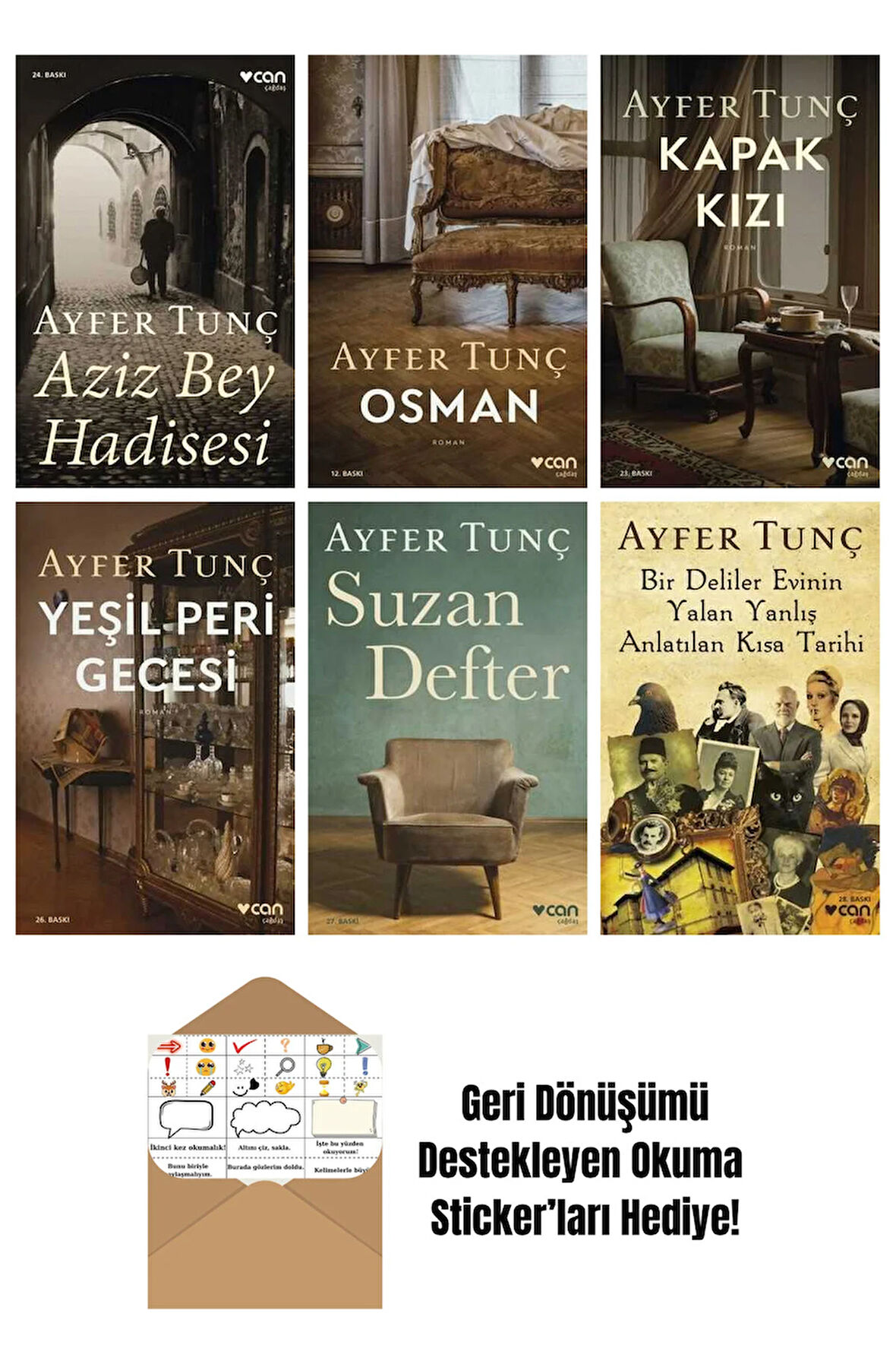 Ayfer Tunç 6 Kitap Seti + Okuma Sticker'ları