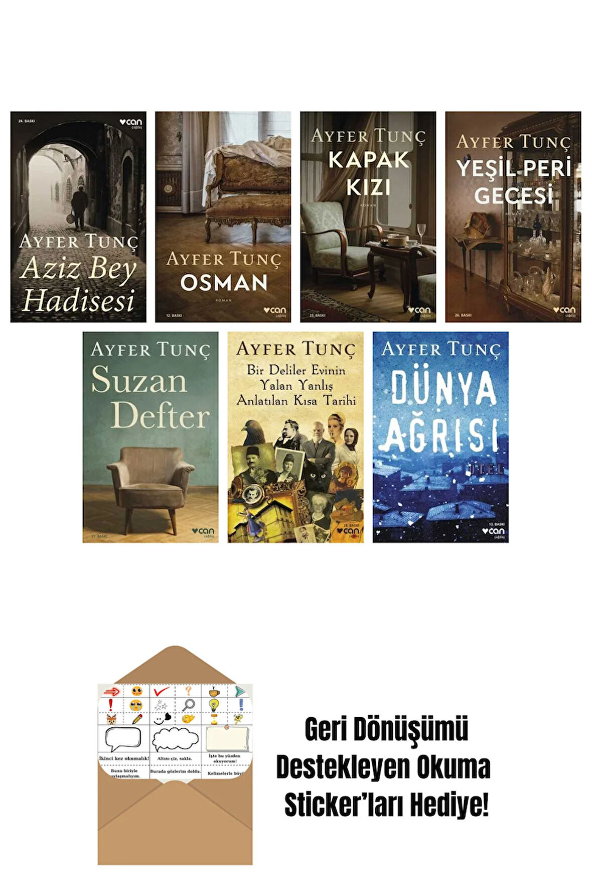 Ayfer Tunç 7 Kitap Seti + Okuma Sticker'ları