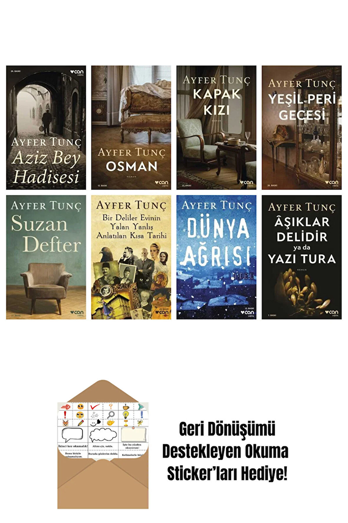 Ayfer Tunç 8 Kitap Seti + Okuma Sticker'ları