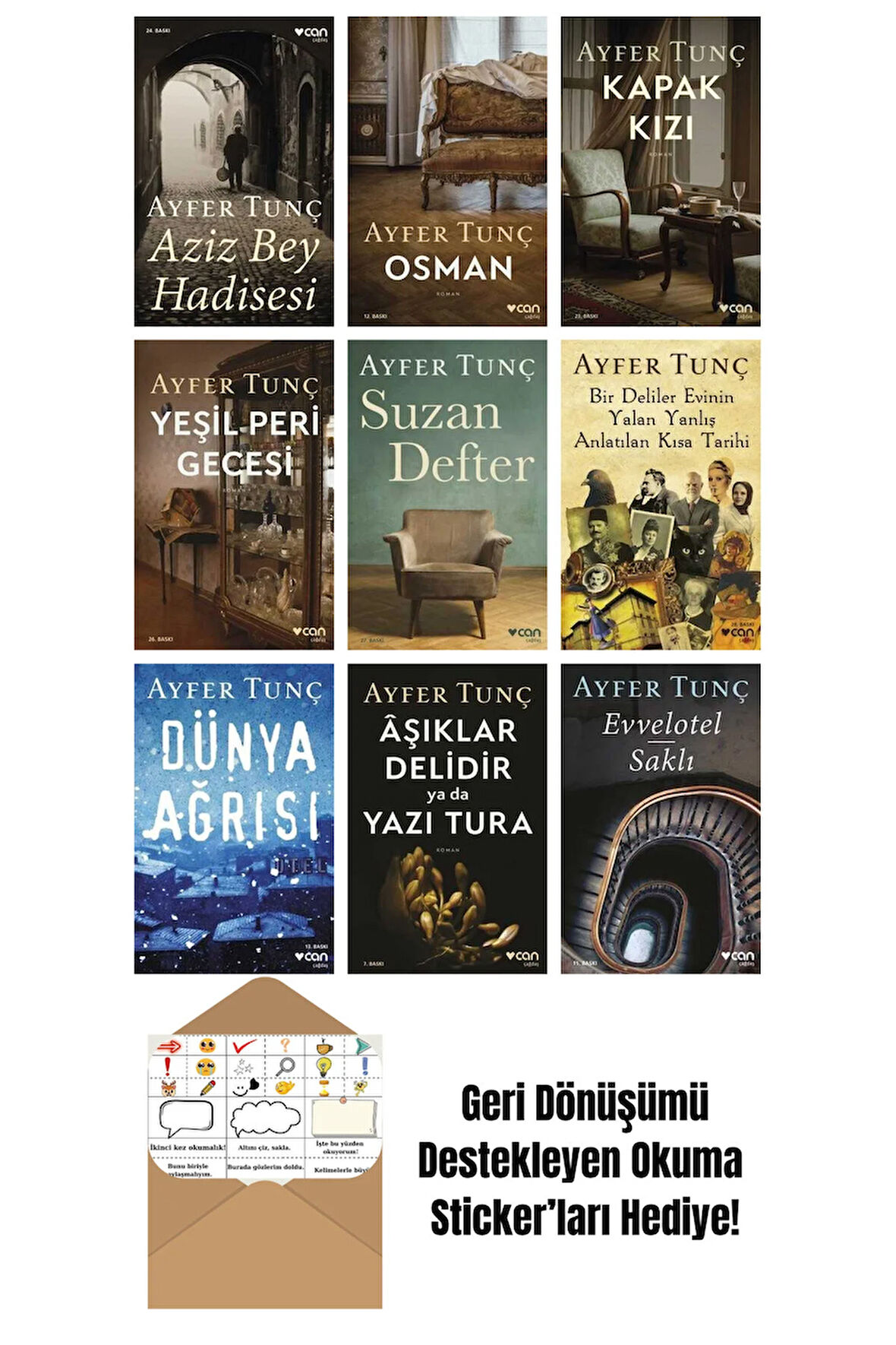 Ayfer Tunç 9 Kitap Seti + Okuma Sticker'ları