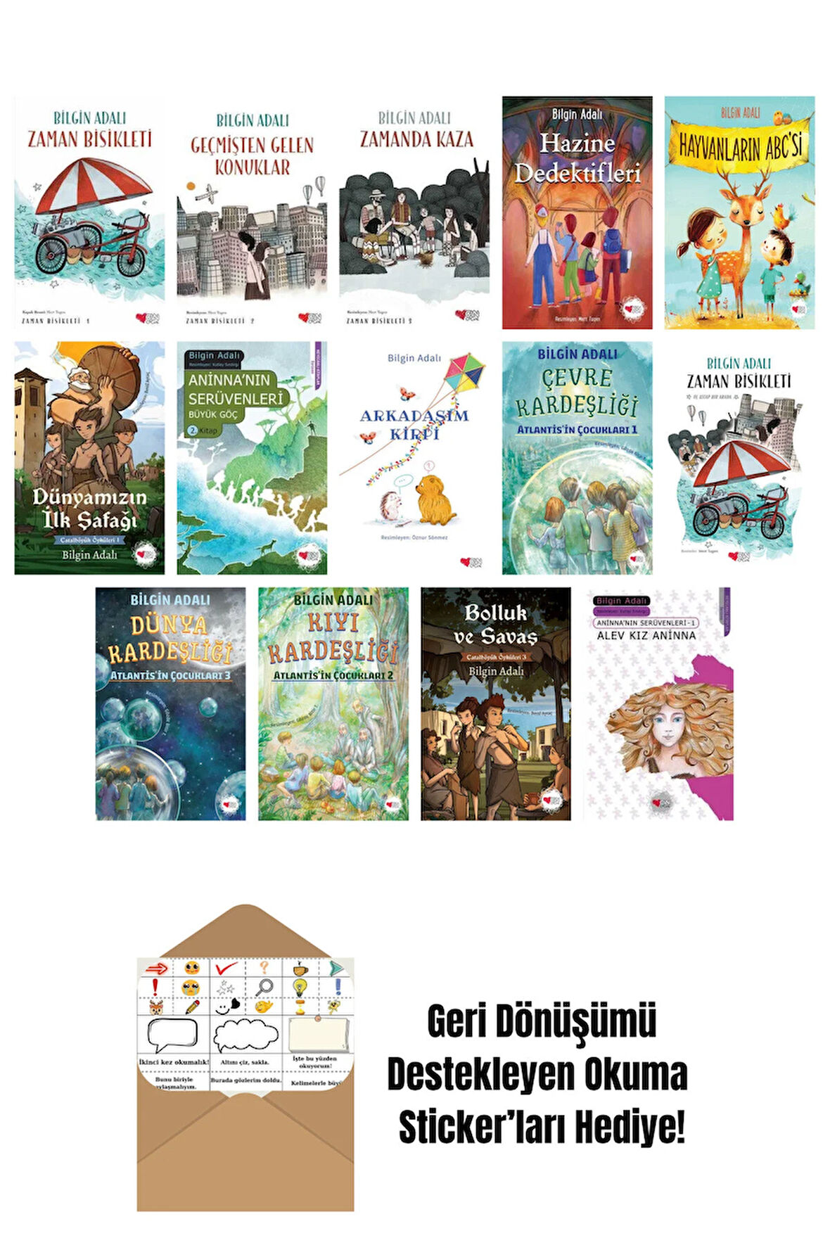 Bilgin Adalı 14 Kitap Seti + Okuma Sticker'ları