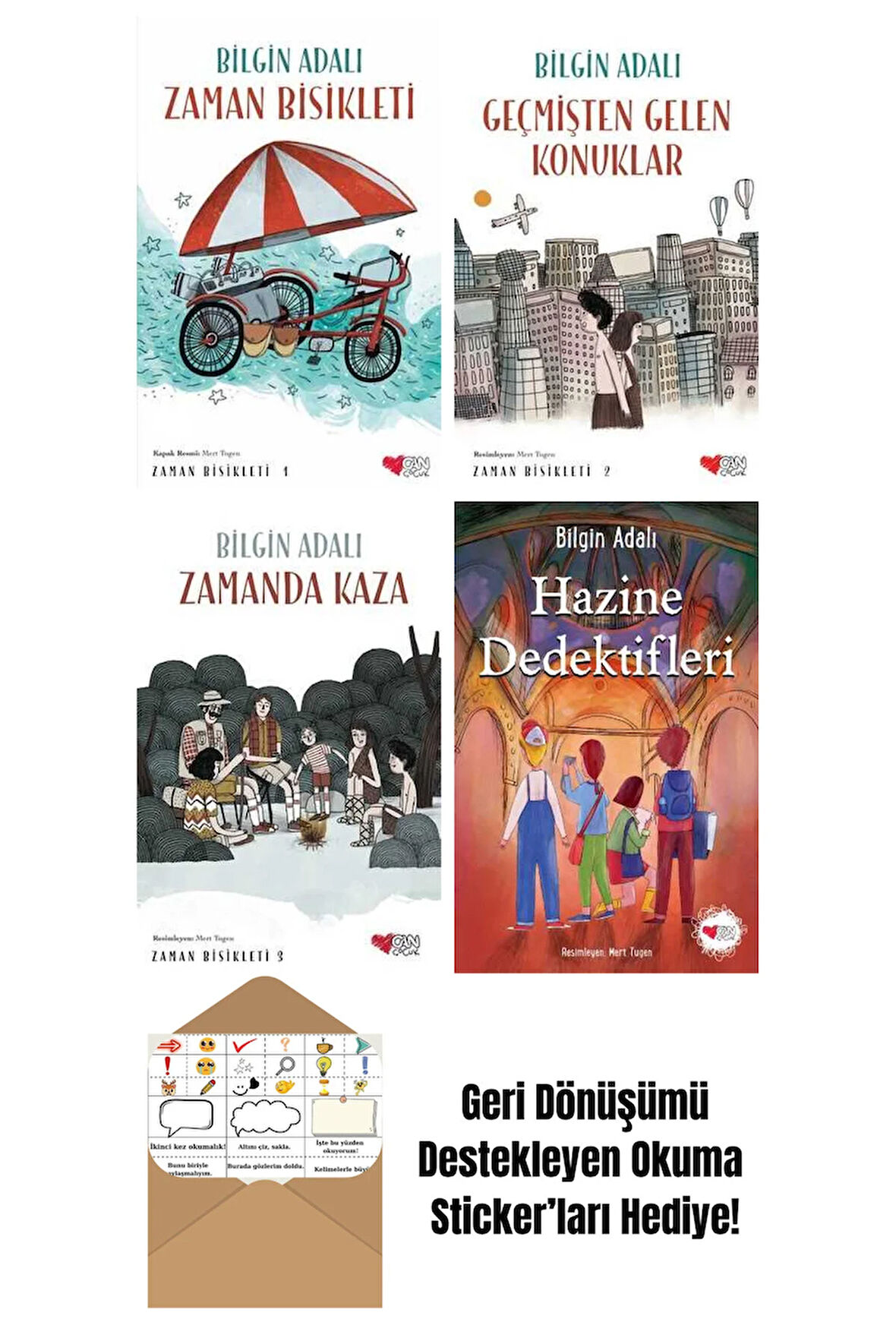 Bilgin Adalı 4 Kitap Seti + Okuma Sticker'ları