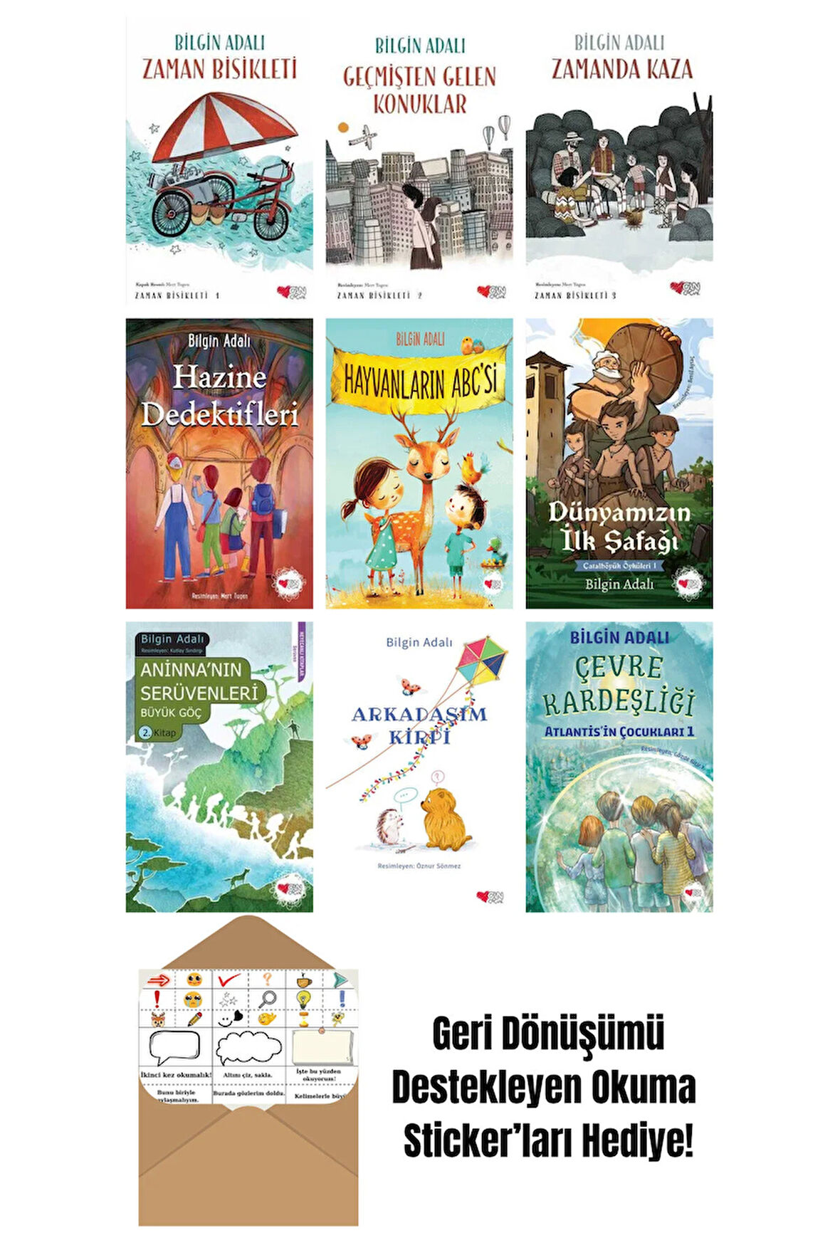 Bilgin Adalı 9 Kitap Seti + Okuma Sticker'ları