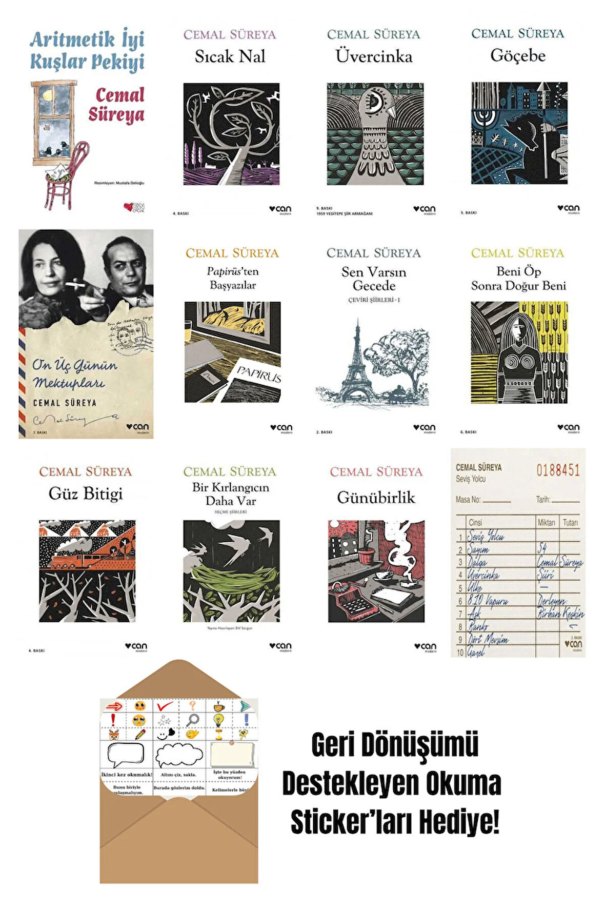 Cemal Süreya 12 Kitap Seti + Okuma Sticker'ları