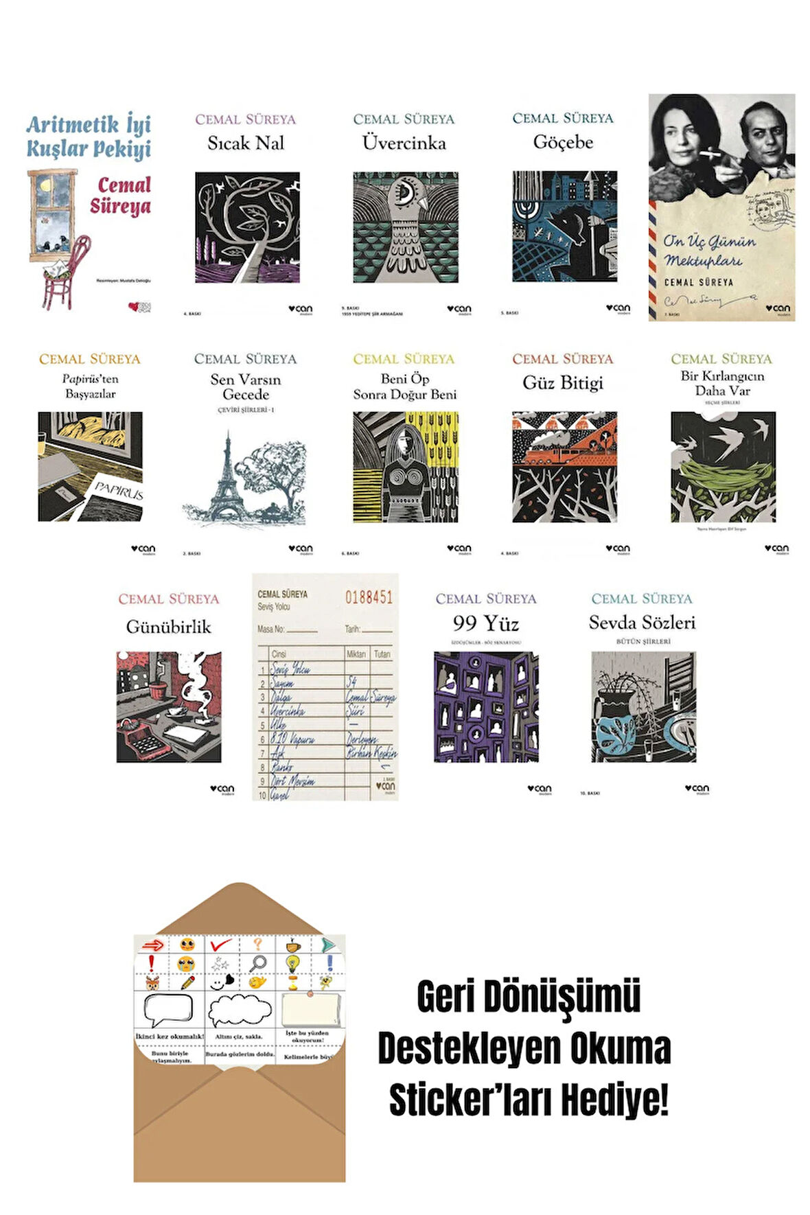 Cemal Süreya 14 Kitap Seti + Okuma Sticker'ları
