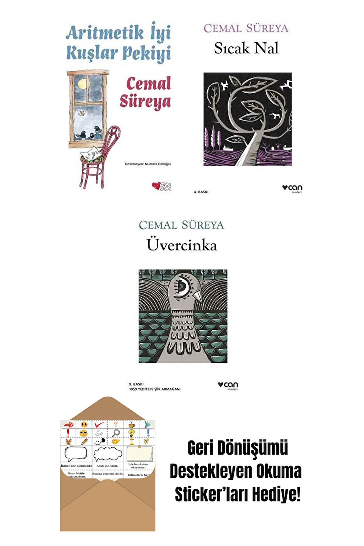 Cemal Süreya 3 Kitap Seti + Okuma Sticker'ları