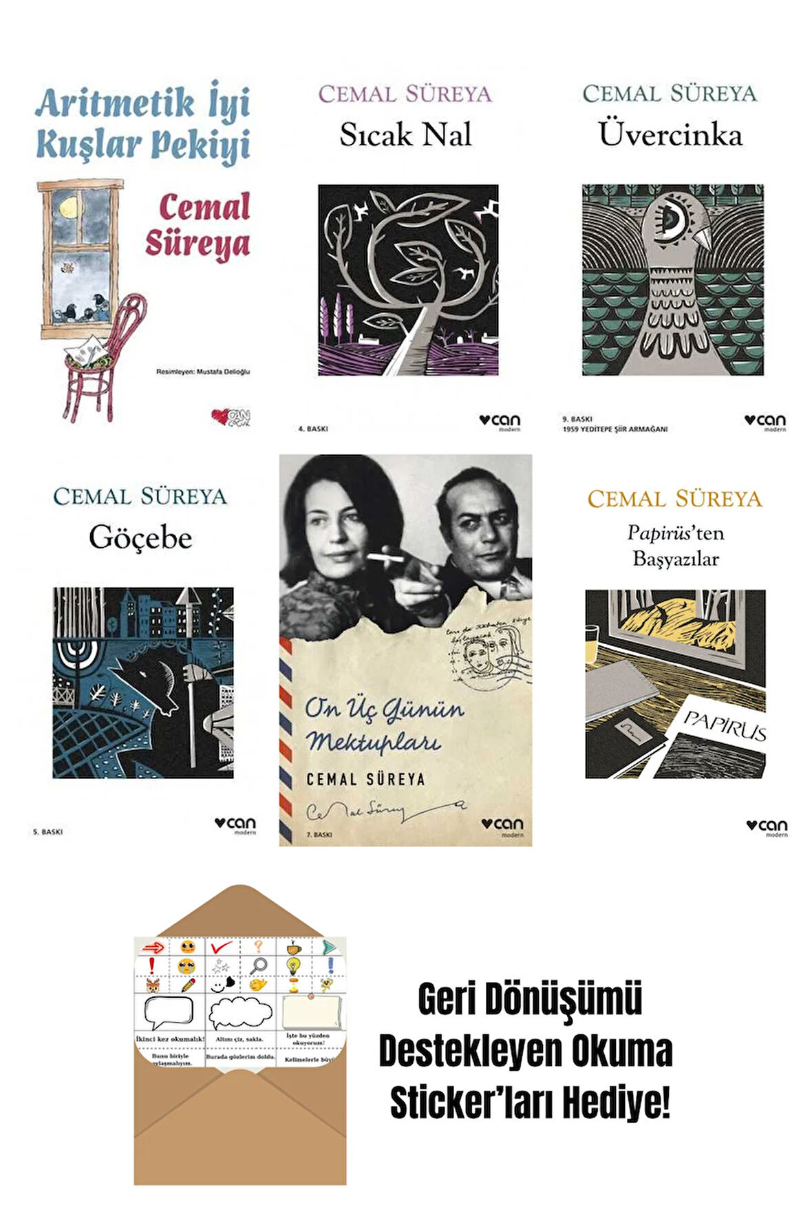 Cemal Süreya 6 Kitap Seti + Okuma Sticker'ları