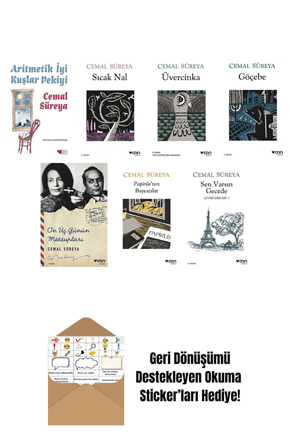 Cemal Süreya 7 Kitap Seti + Okuma Sticker'ları