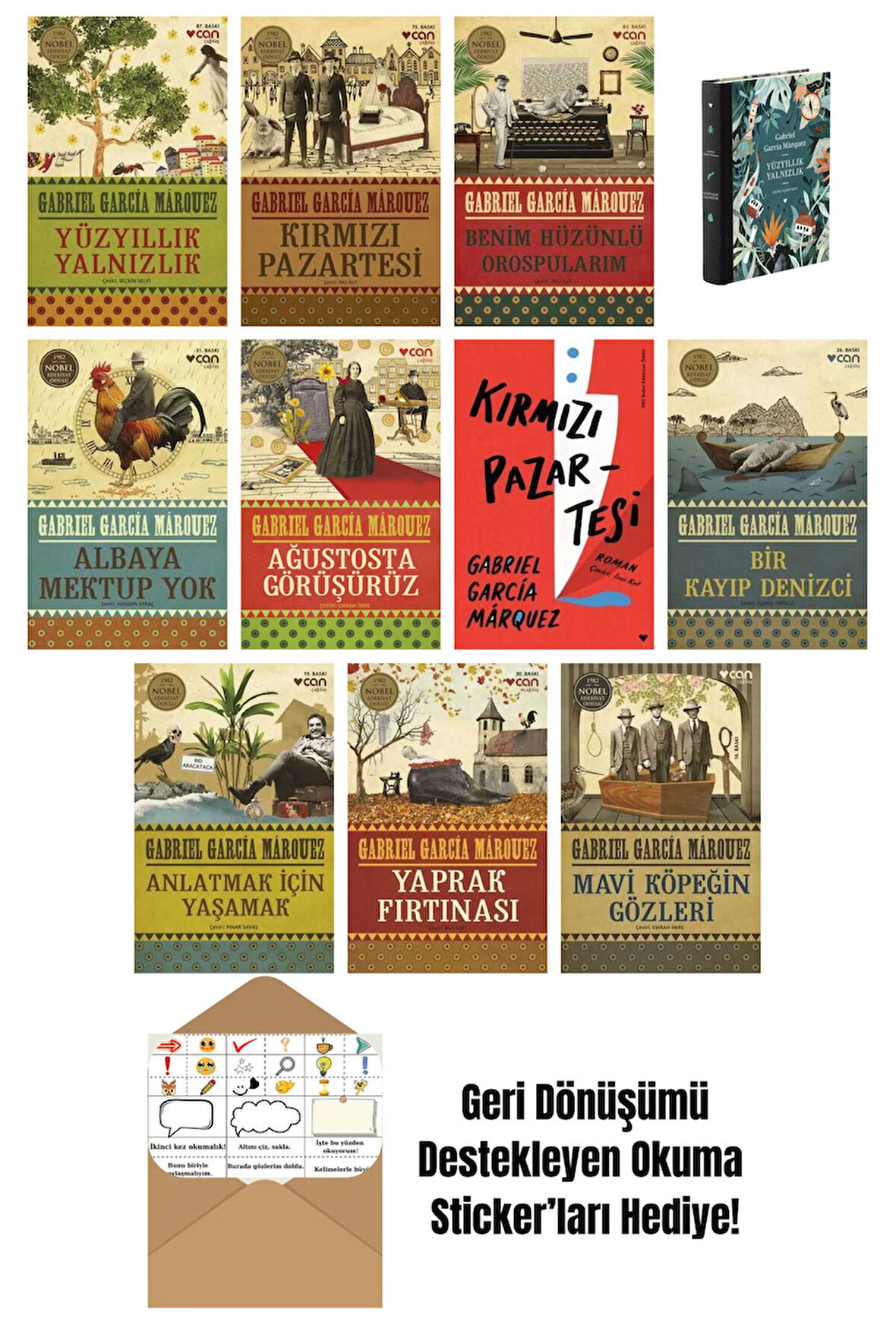 Gabriel García Márquez 11 Kitap Seti + Okuma Sticker'ları