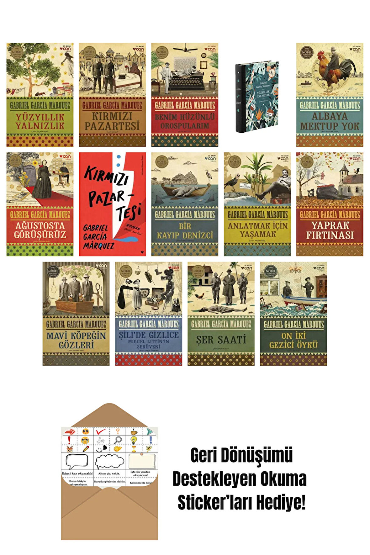 Gabriel García Márquez 14 Kitap Seti + Okuma Sticker'ları