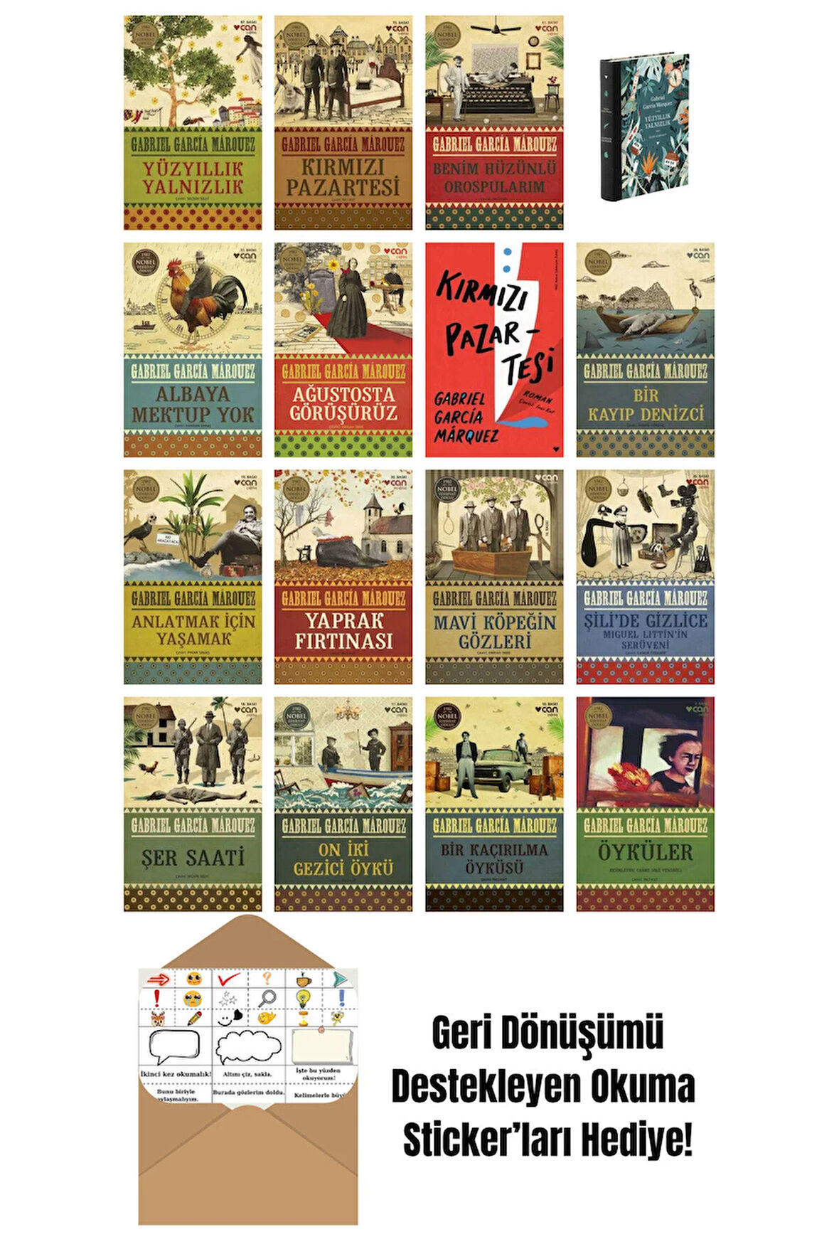 Gabriel García Márquez 16 Kitap Seti + Okuma Sticker'ları