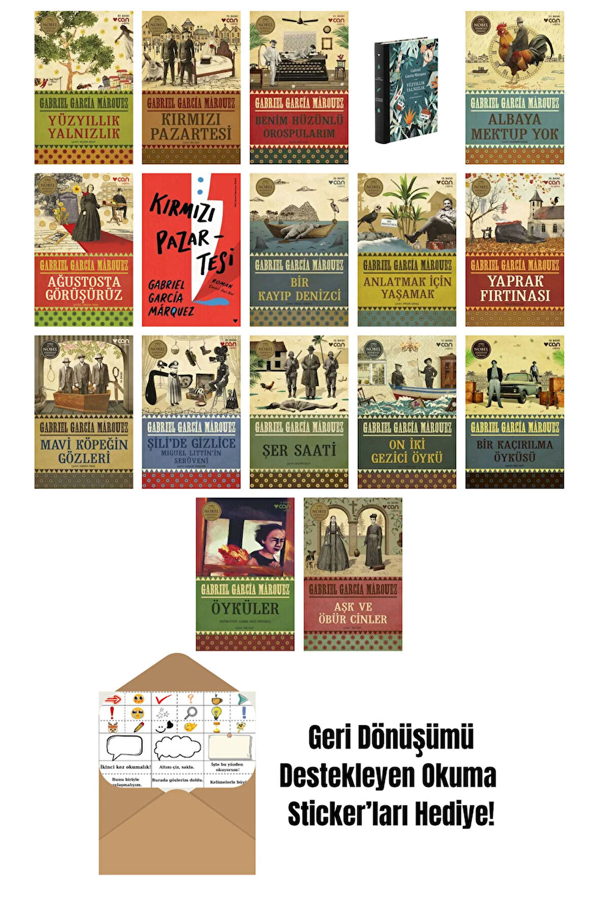 Gabriel García Márquez 17 Kitap Seti + Okuma Sticker'ları