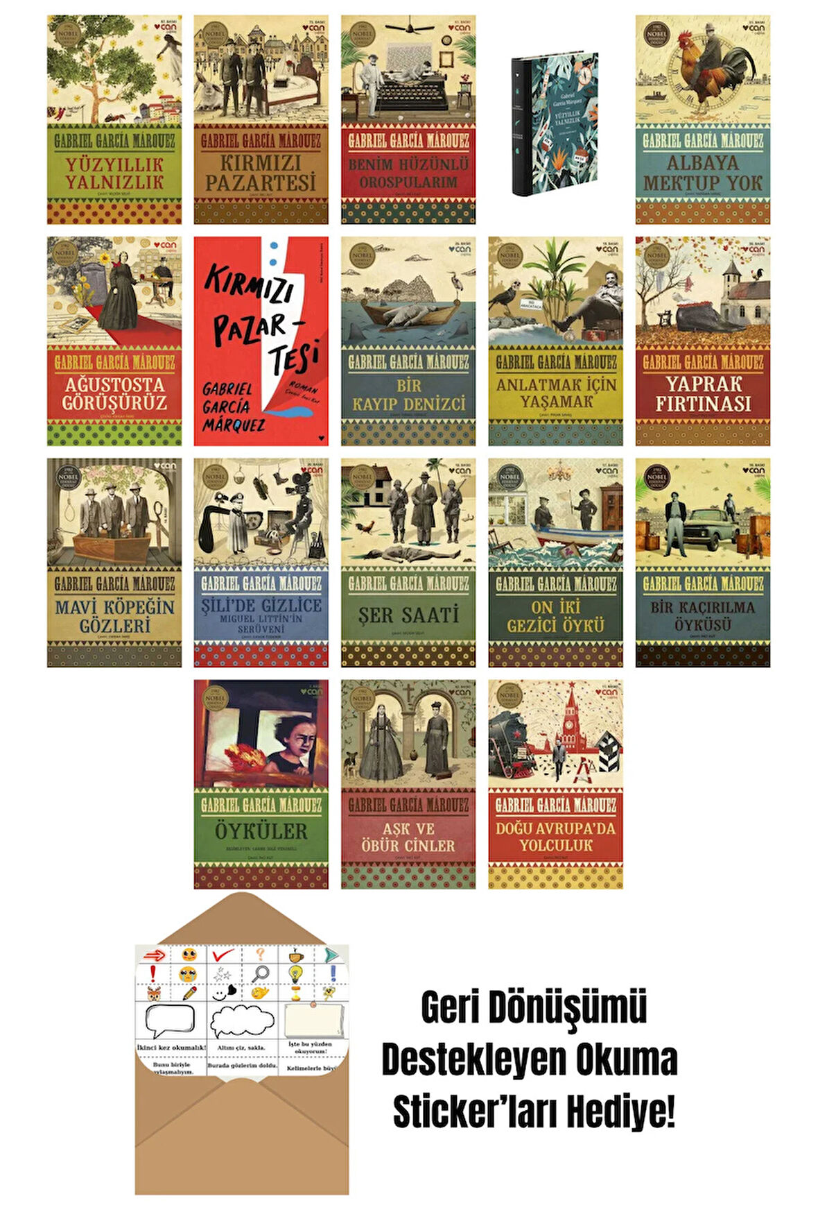 Gabriel García Márquez 18 Kitap Seti + Okuma Sticker'ları