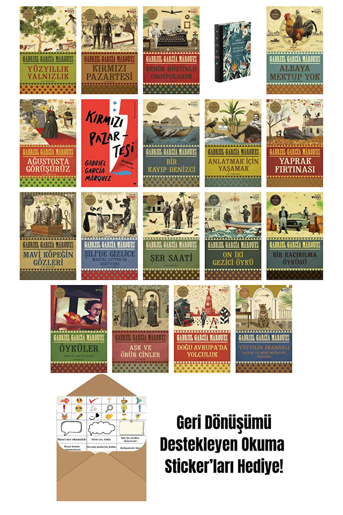 Gabriel García Márquez 19 Kitap Seti + Okuma Sticker'ları